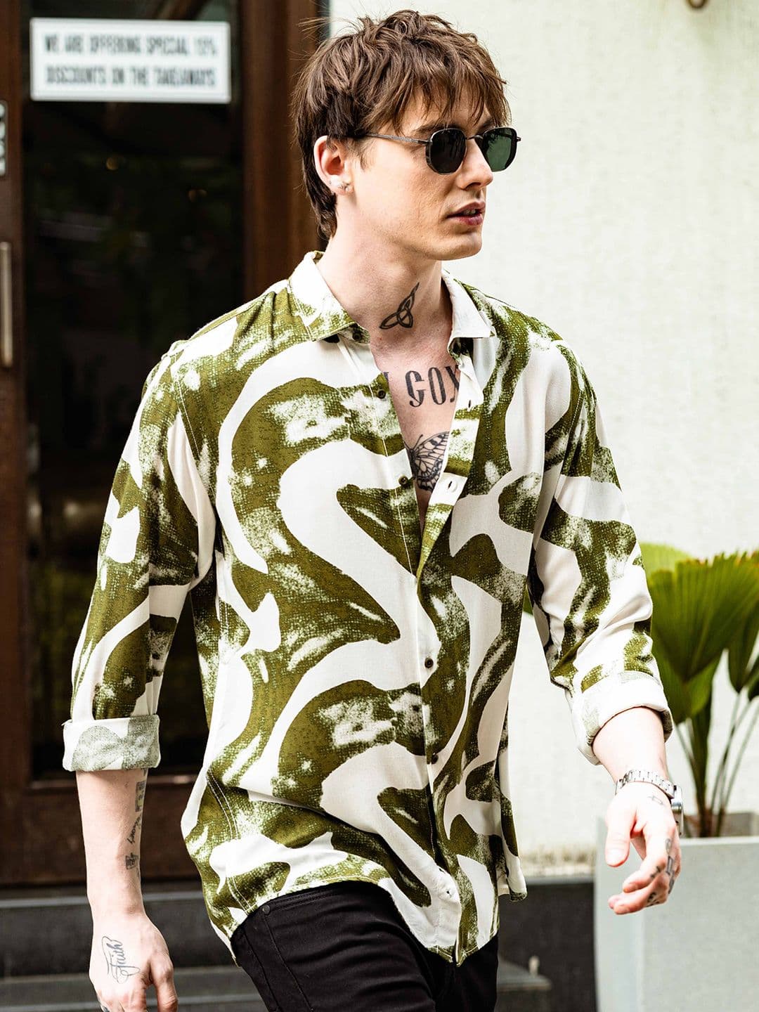HERE&NOW Men Slim Fit Opaque Printed Casual Shirt - view 1