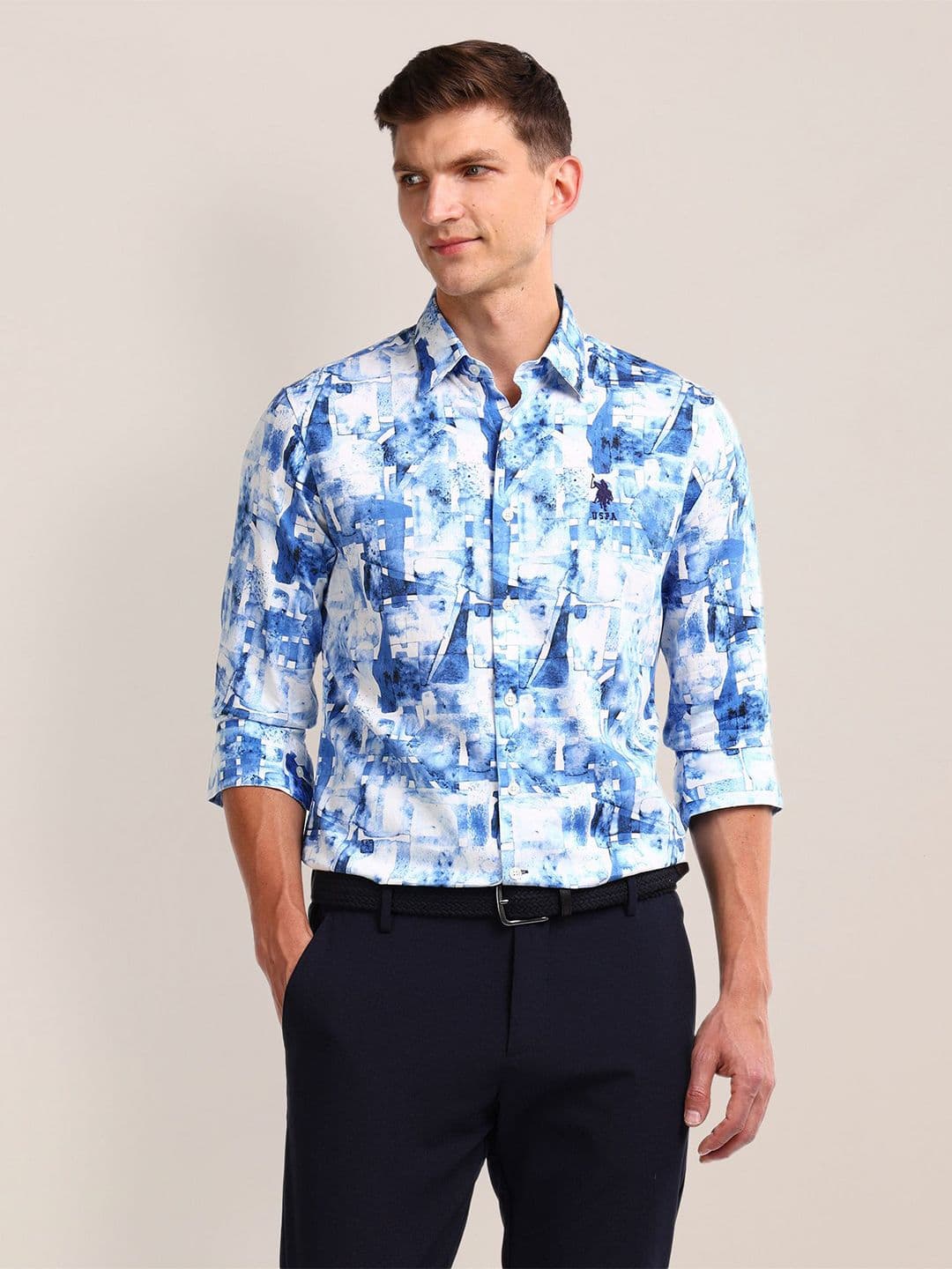 U.S. Polo Assn. Men Classic Opaque Printed Casual Shirt - view 1