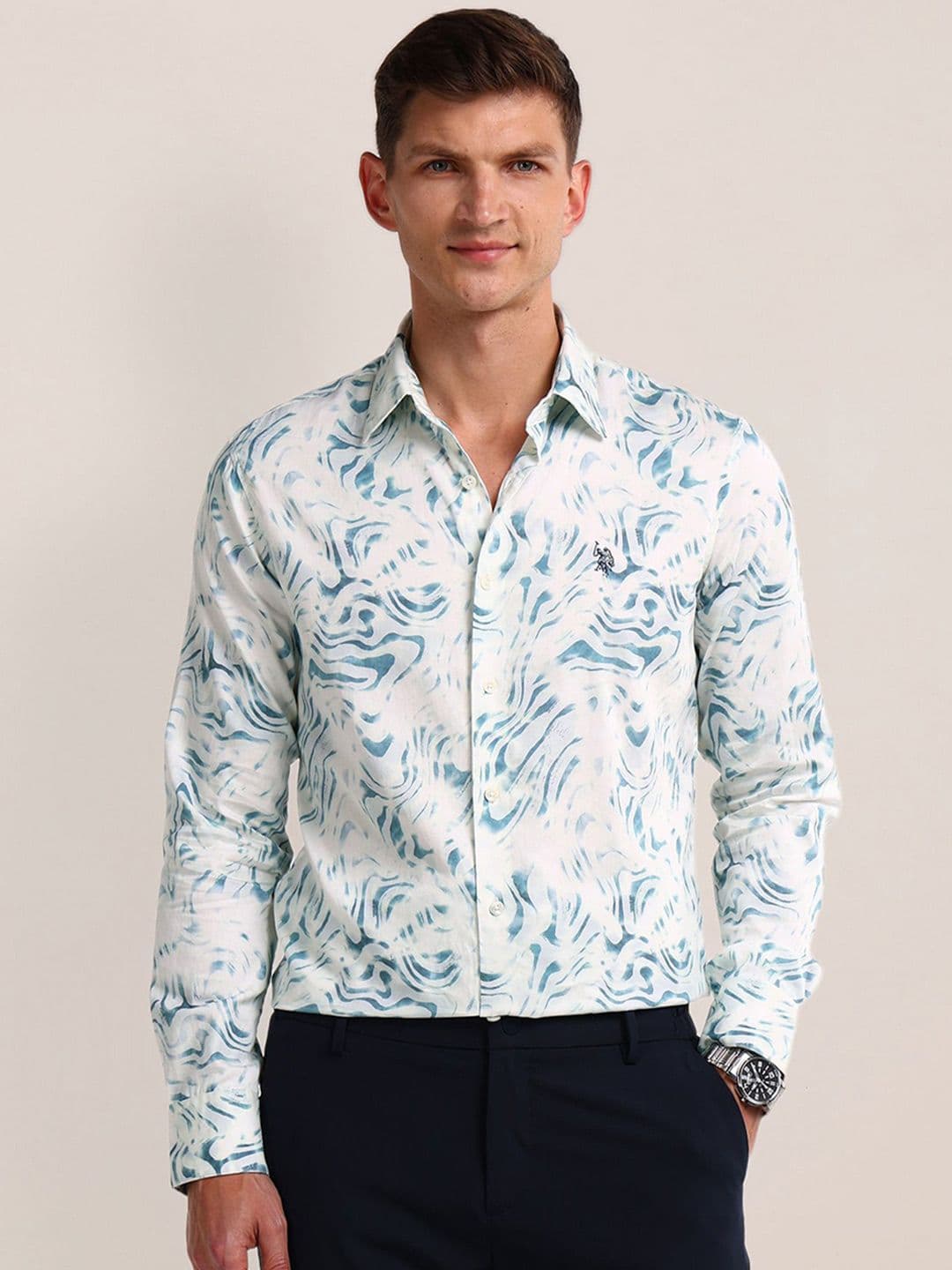 U.S. Polo Assn. Men Classic Floral Opaque Printed Casual Shirt - view 1