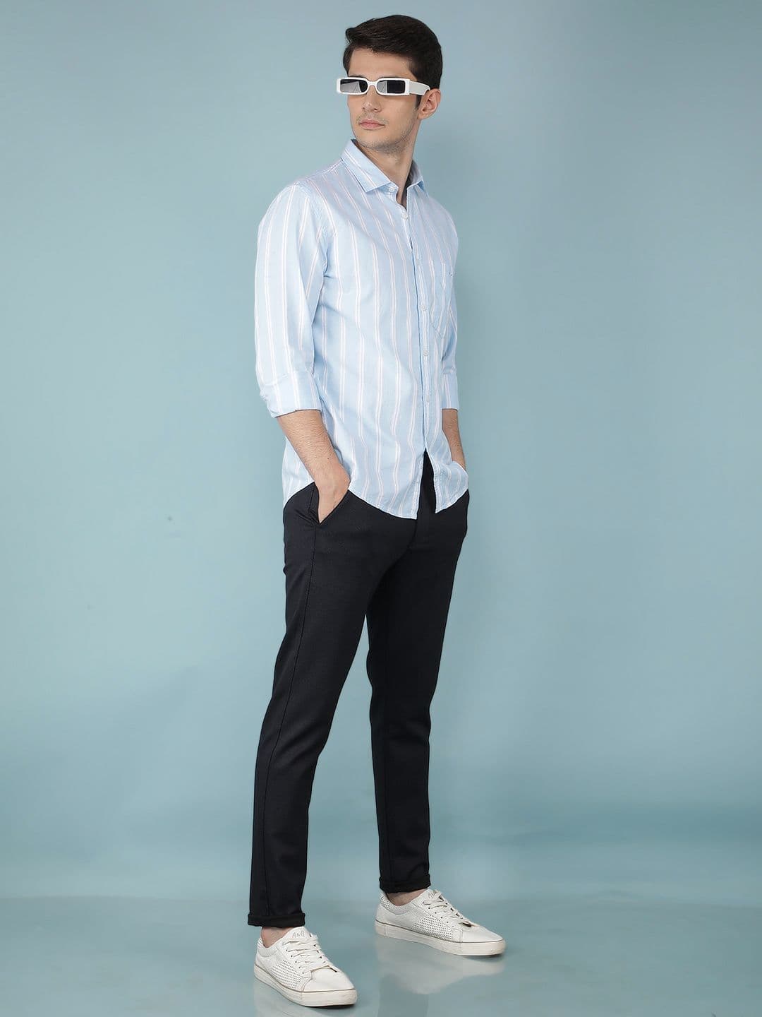Crimsoune Club Men Classic Slim Fit Opaque Striped Casual Shirt - view 1