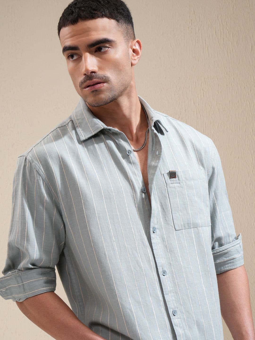 LOCOMOTIVE Premium Men Sea Dobby Textured Relaxed Fit Shirt - view 1