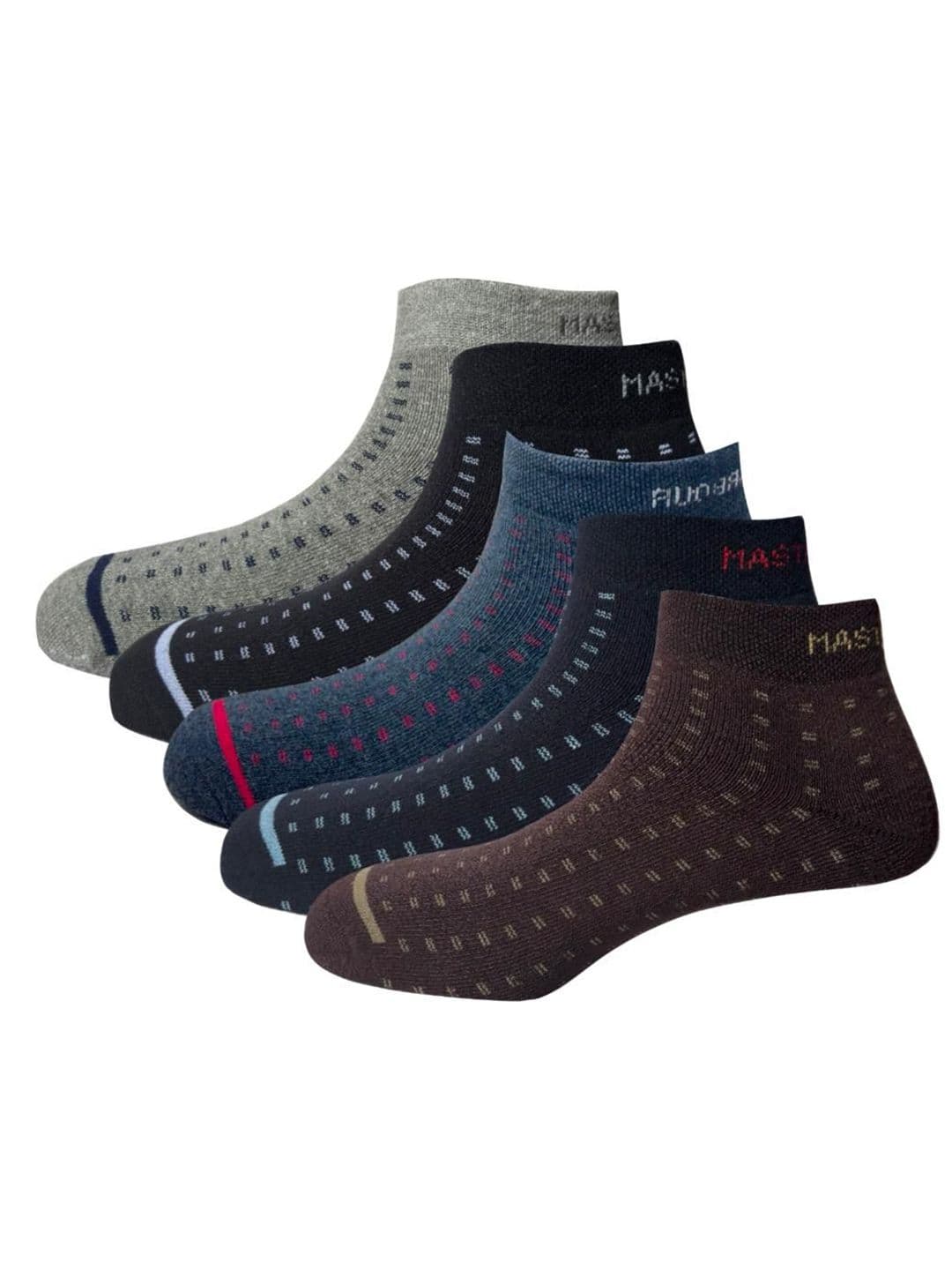 Mast & Harbour Men Pack Of 5 Patterned Cotton Ankle-Length Socks - view 1