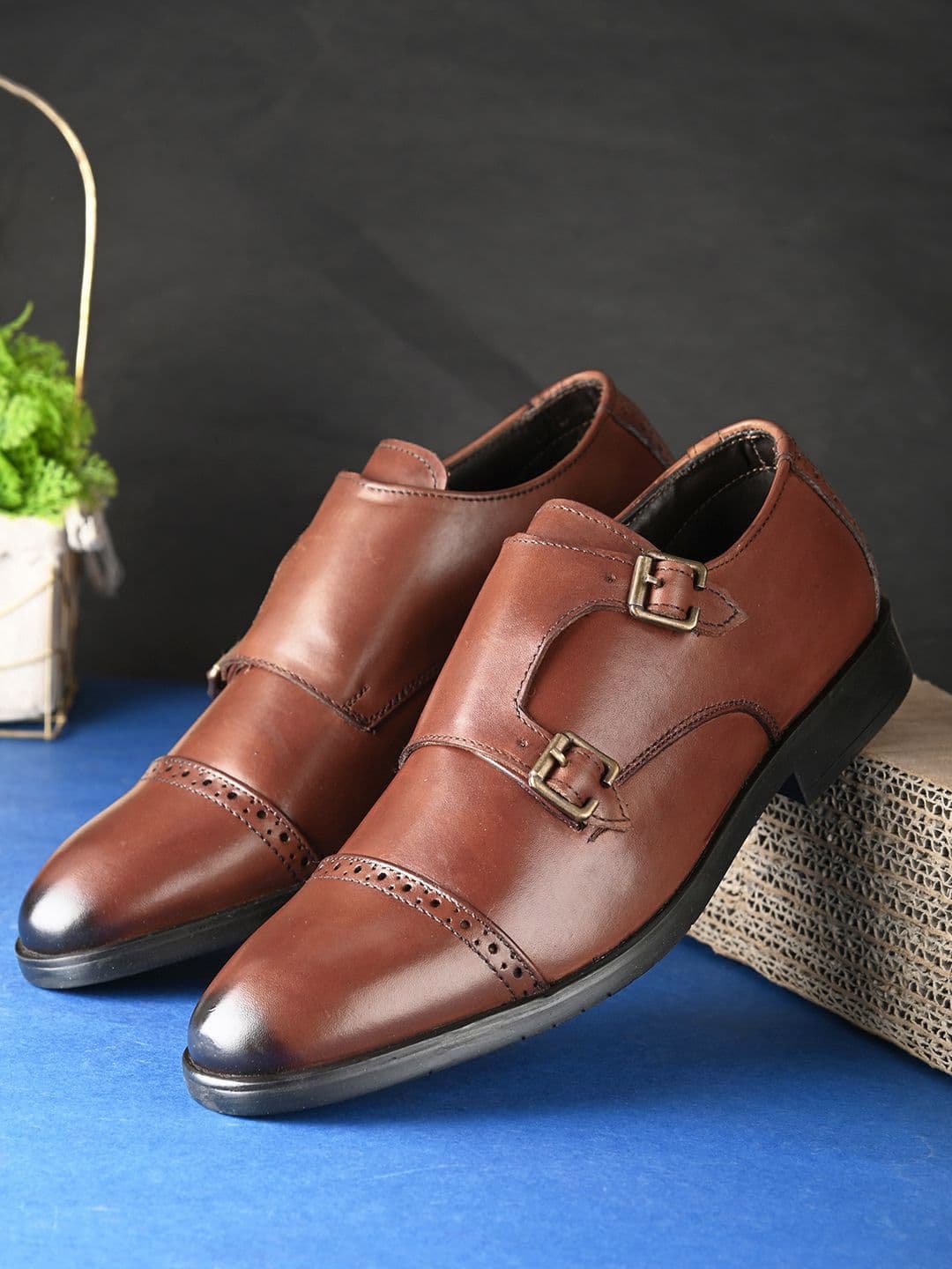 House of Pataudi Men Leather Formal Monks Shoes - view 1