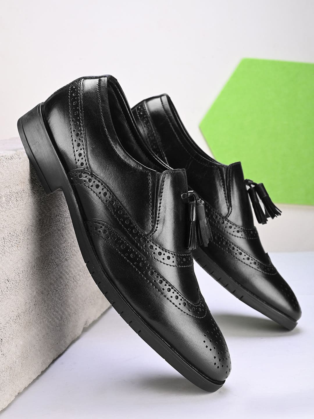 House of Pataudi Men Leather Formal Brogues Shoes - view 1