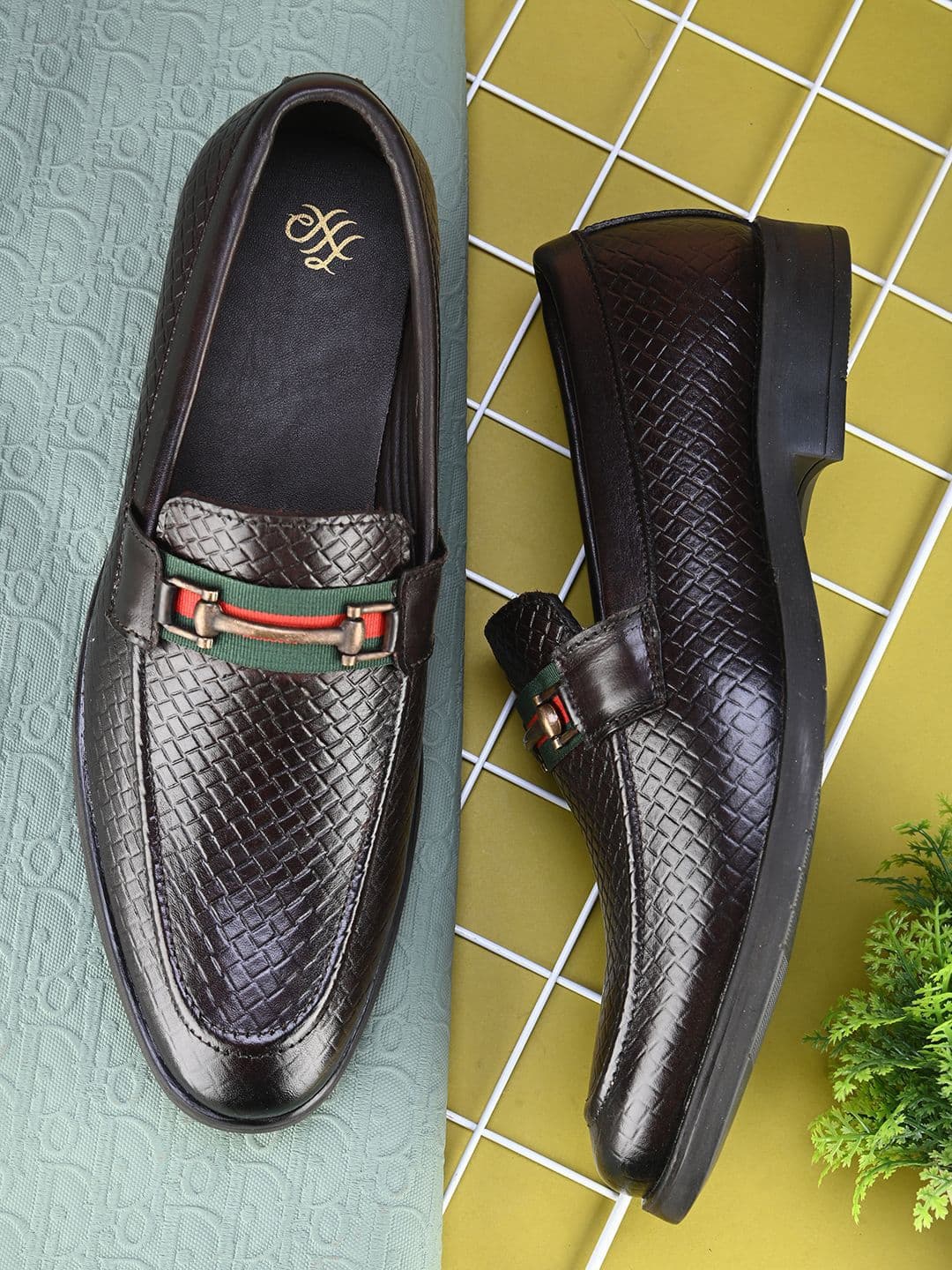 House of Pataudi Men Leather Textured Formal Loafers - view 1