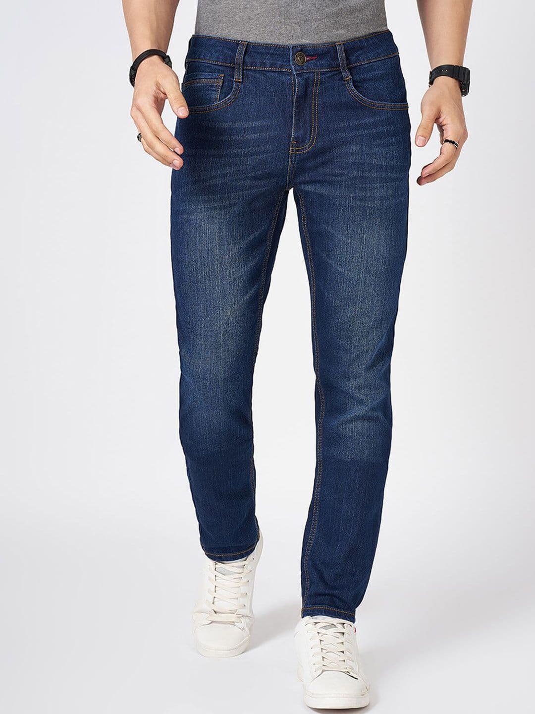 SF JEANS by Pantaloons Men Mid-Rise Slim Fit Low Distress Light Fade Jeans - view 1