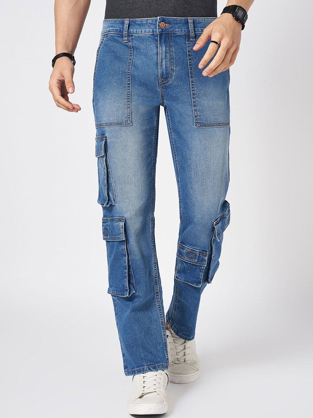 SF JEANS by Pantaloons Men Regular Fit Light Fade Cargo Styles Jeans - view 1