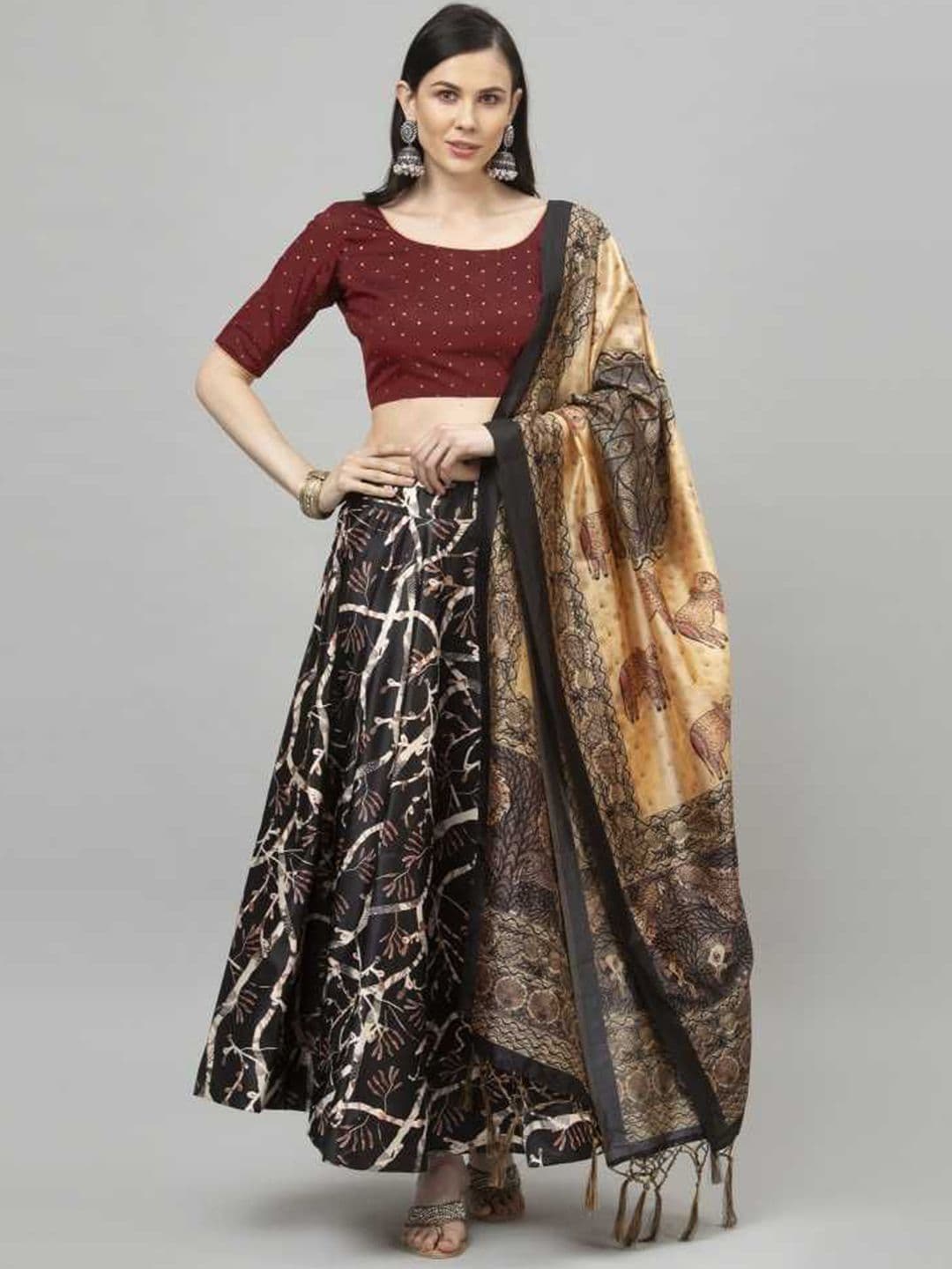Kaizen TEXO FAB Semi-Stitched Lehenga & Unstitched Blouse With Dupatta - view 1