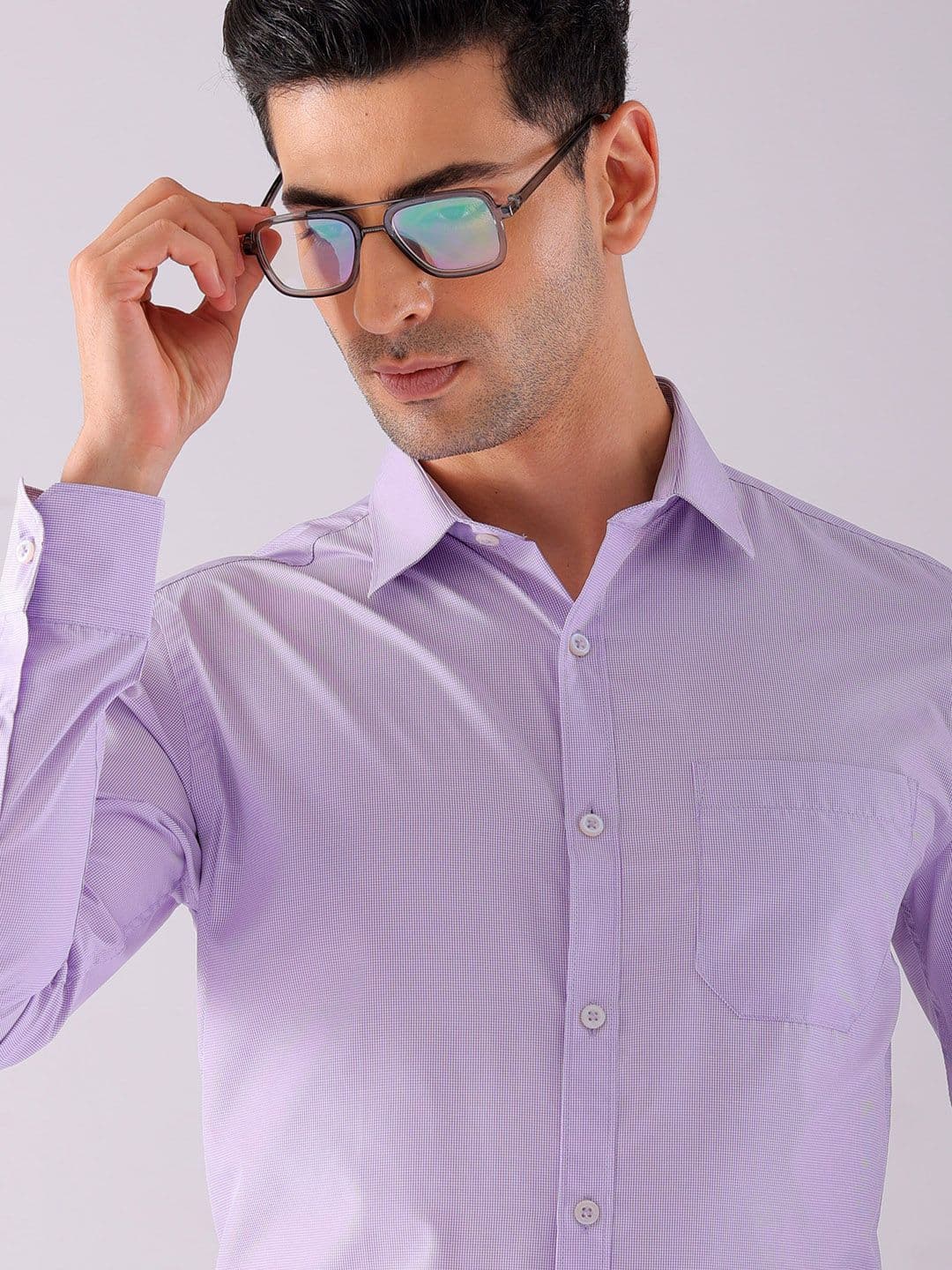 The Indian Garage Co. X Luxe Men Spread Collar Solid Slim Fit Formal Shirt - view 1