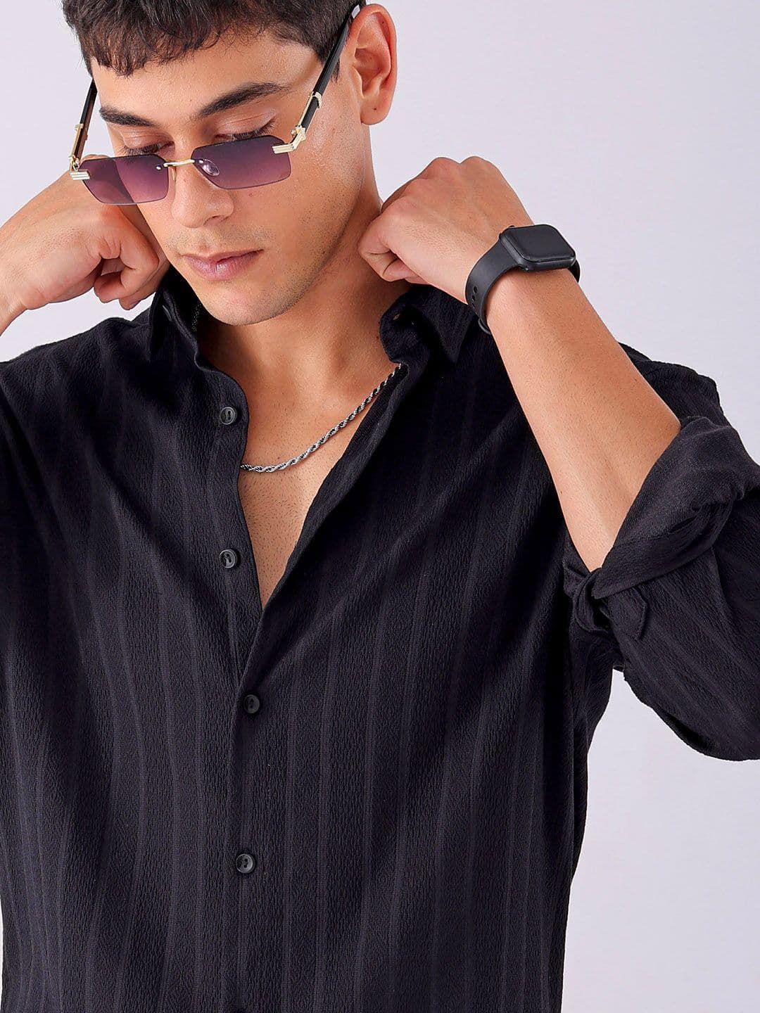 The Indian Garage Co Men Slim Fit Textured Jacquard Resortwear Shirt - view 1