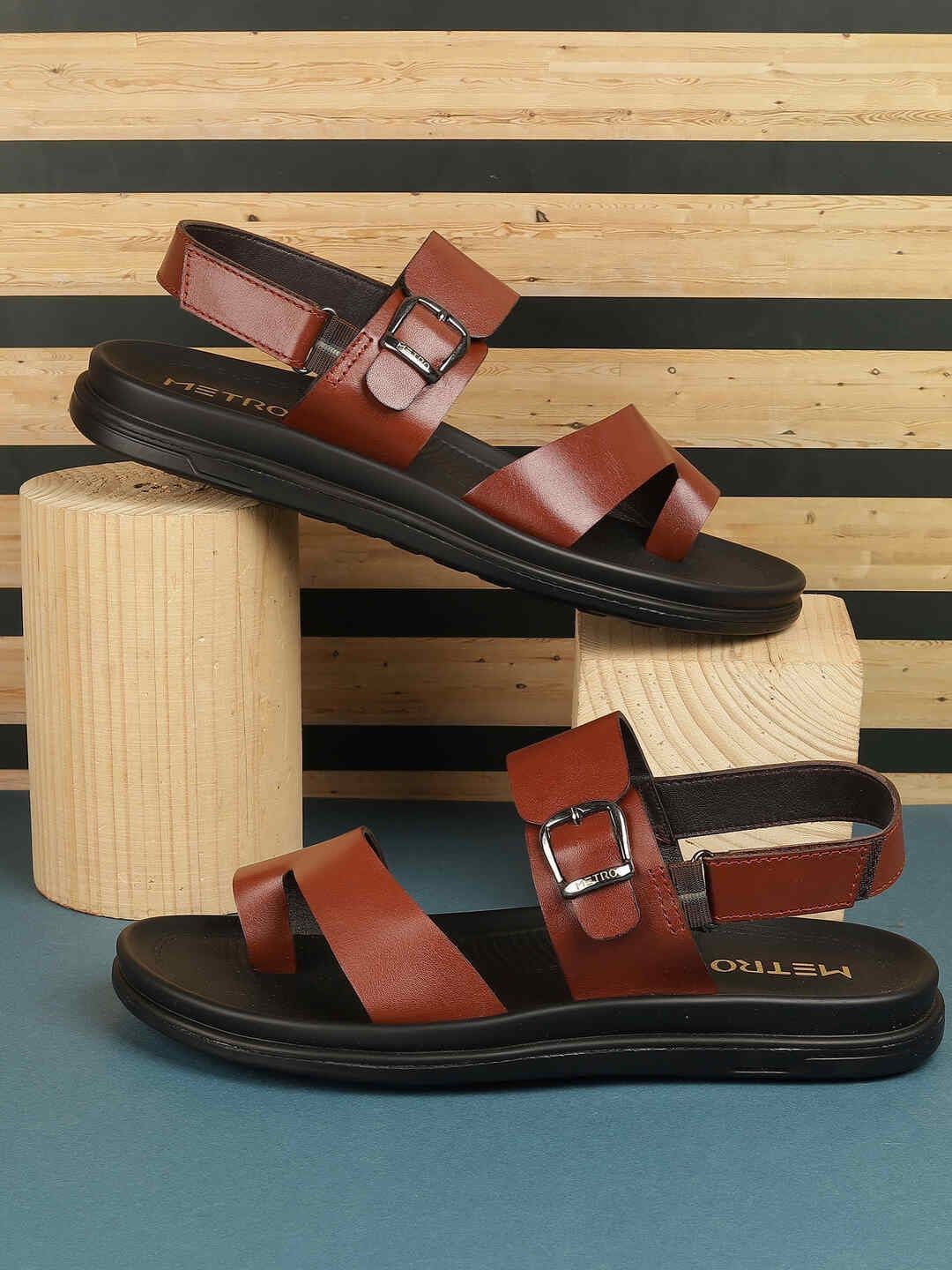 Metro Men Leather Velcro Comfort Sandals - view 1