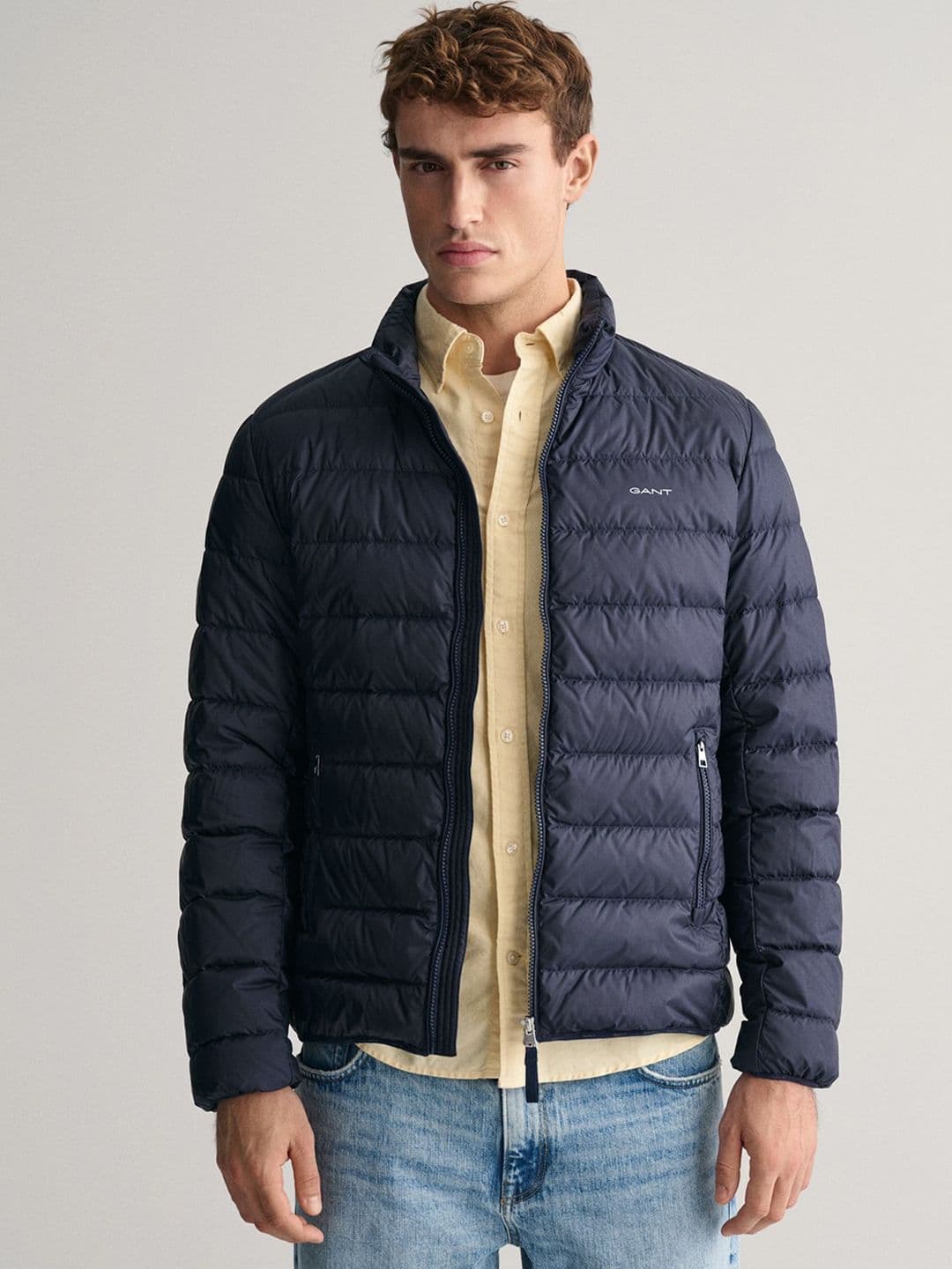 GANT Men Solid Stand Collar Puffer Jacket - view 1