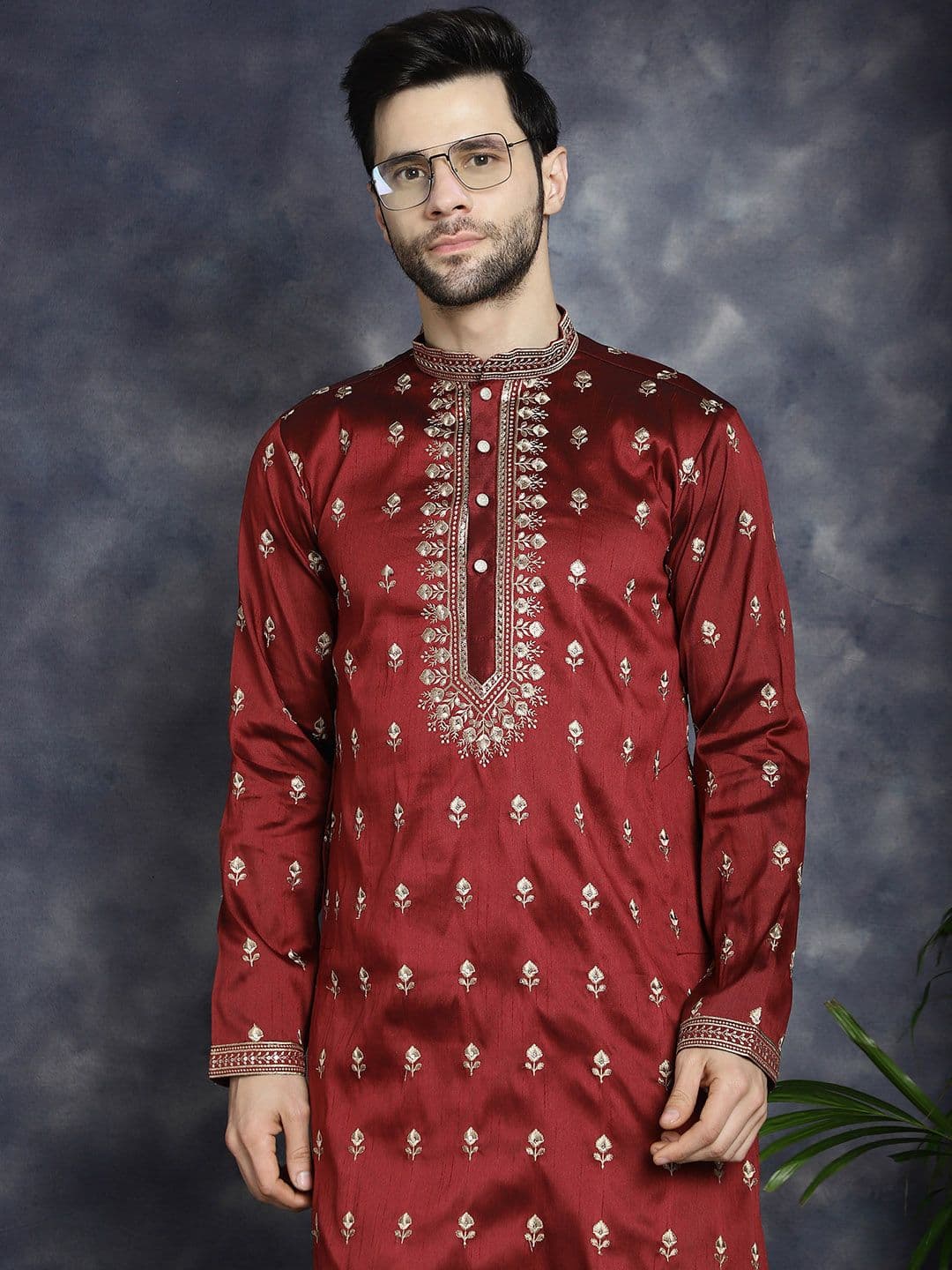 Jompers Mandarin Collar Ethnic Motifs Printed Kurta - view 1
