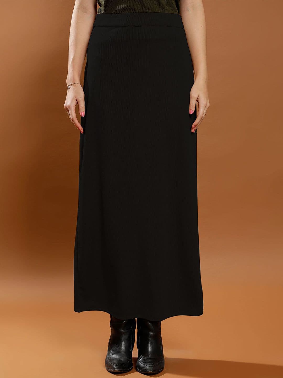 Athena Immutable Ribbed Straight Maxi Skirt - view 1