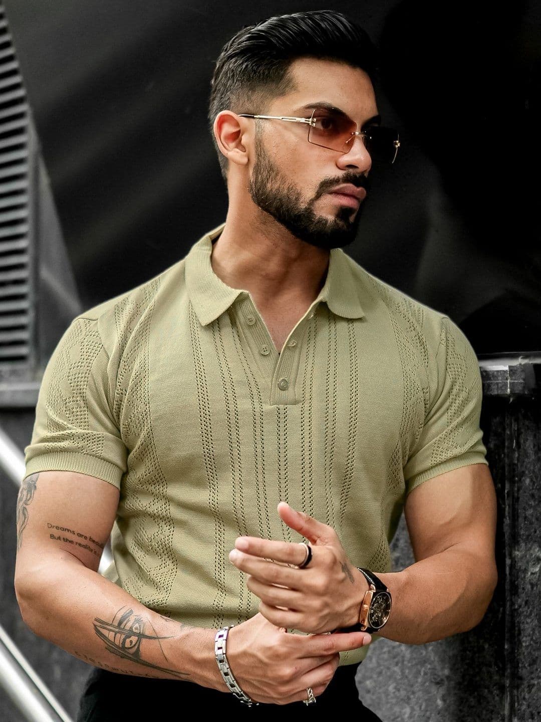 Maniac Men Solid Polo Collar Cotton Slim Fit T-Shirt - view 1