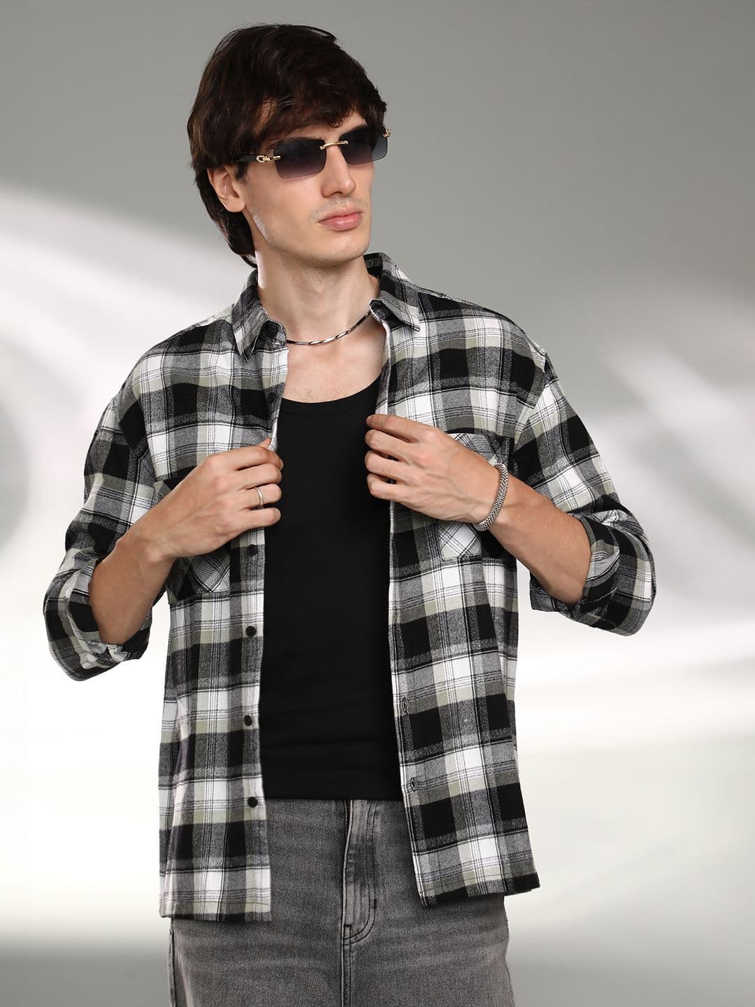 CAHOOT Men Comfort Spread Collar Tartan Checked Cotton Casual Shirt - view 1