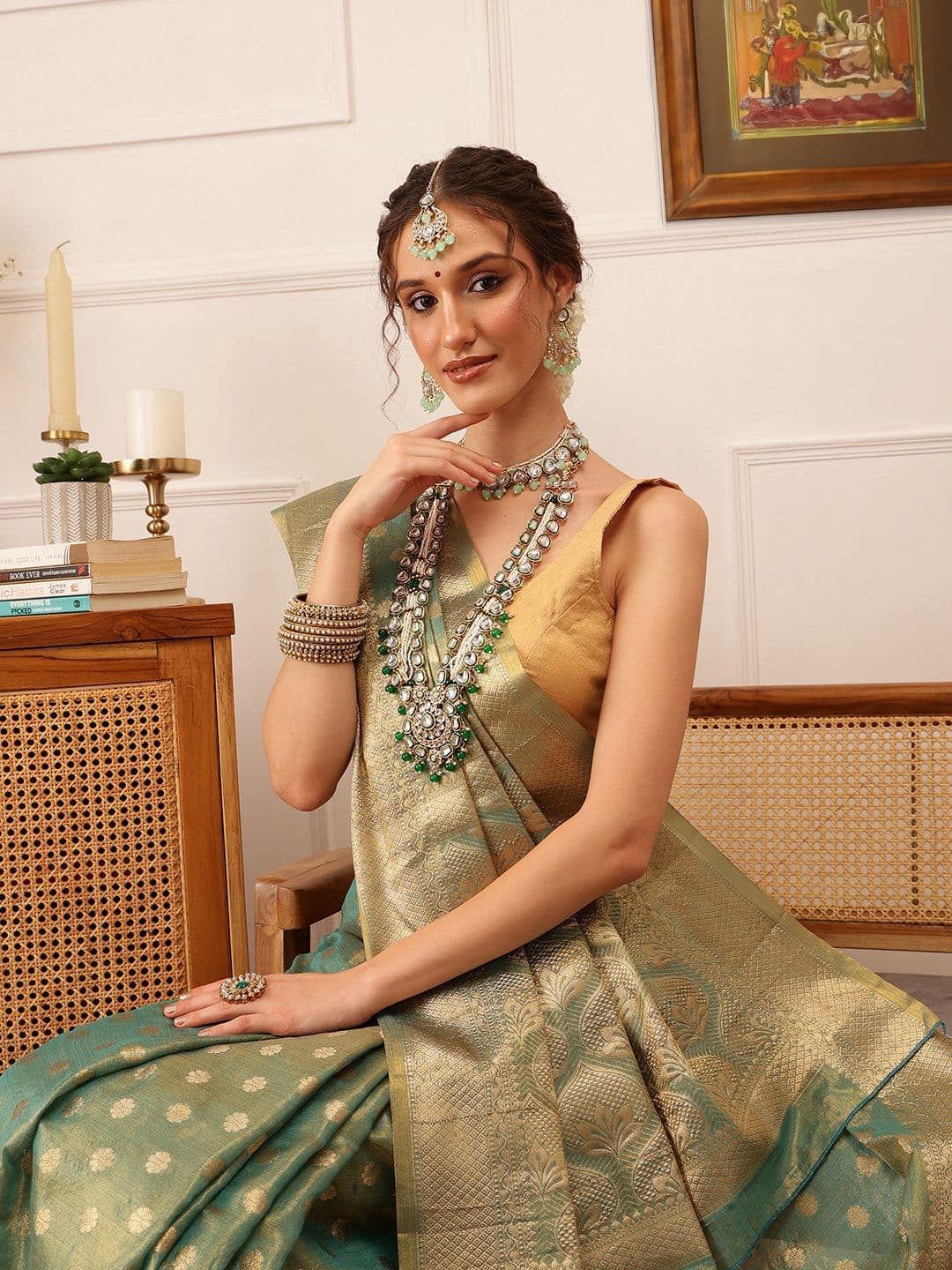 Silk Land Woven Design Floral Printed Kanjeevaram Saree - view 1
