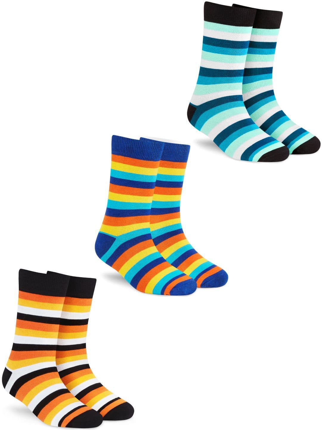 Dynamocks Unisex Pack Of 3 Striped Calf-Length Socks - view 1