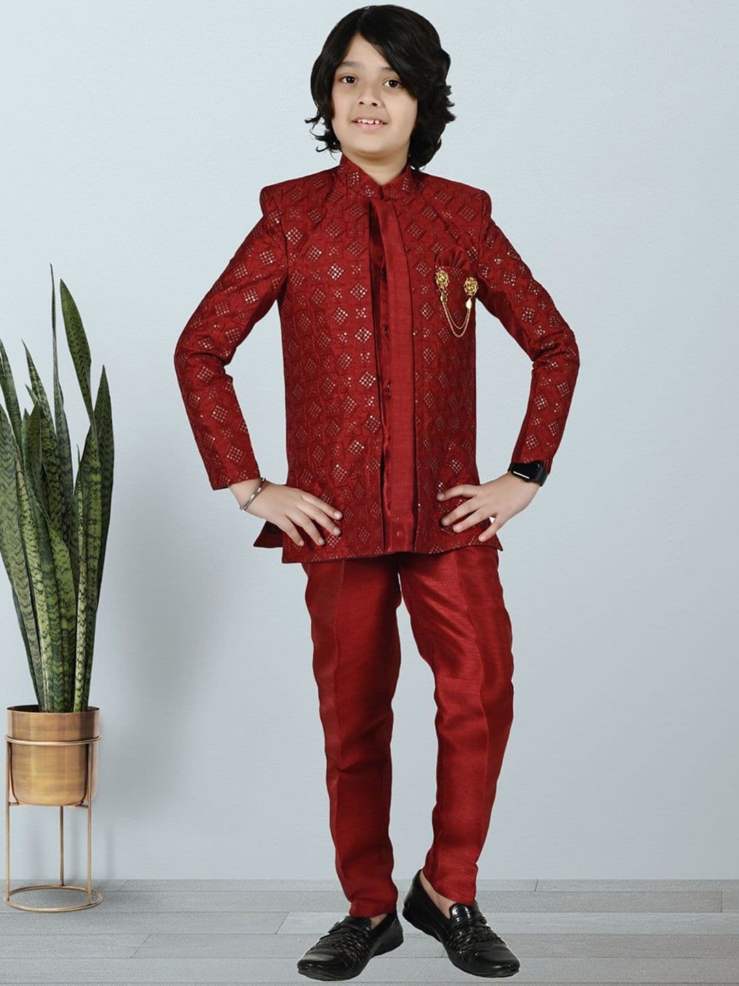 BAESD Boys Self-Design Sherwani Set - view 1