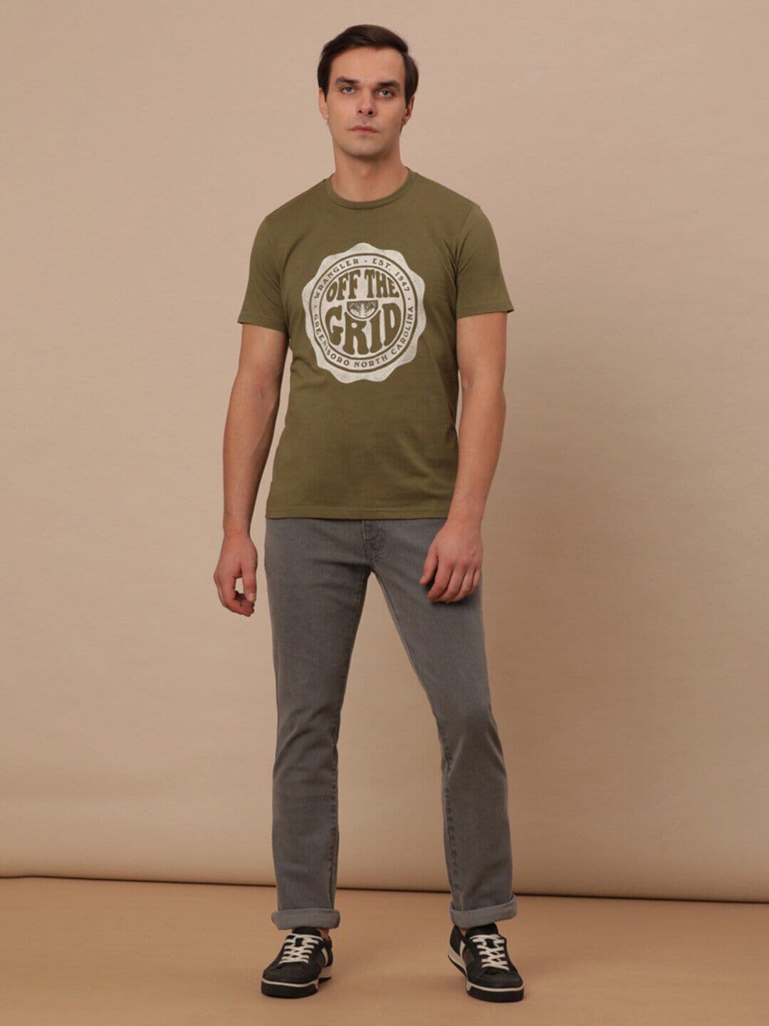 Wrangler Typography Printed Round Neck Cotton T-shirt - view 1