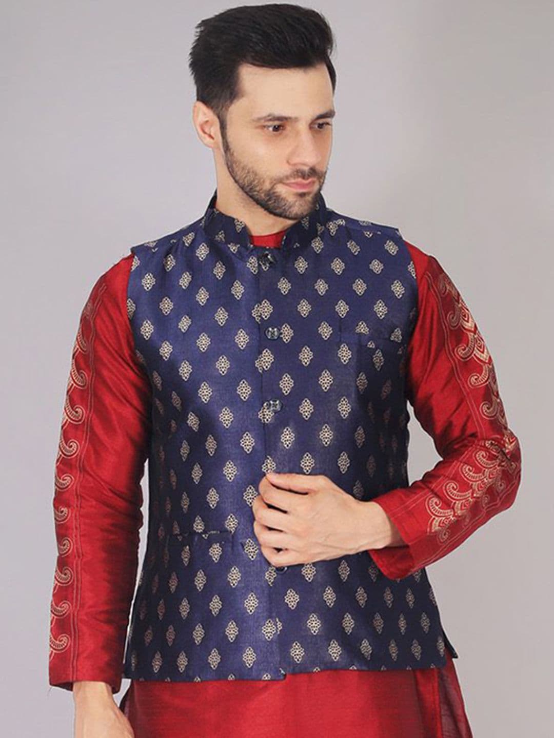 Valencia Fashion Woven Design Nehru Jacket - view 1