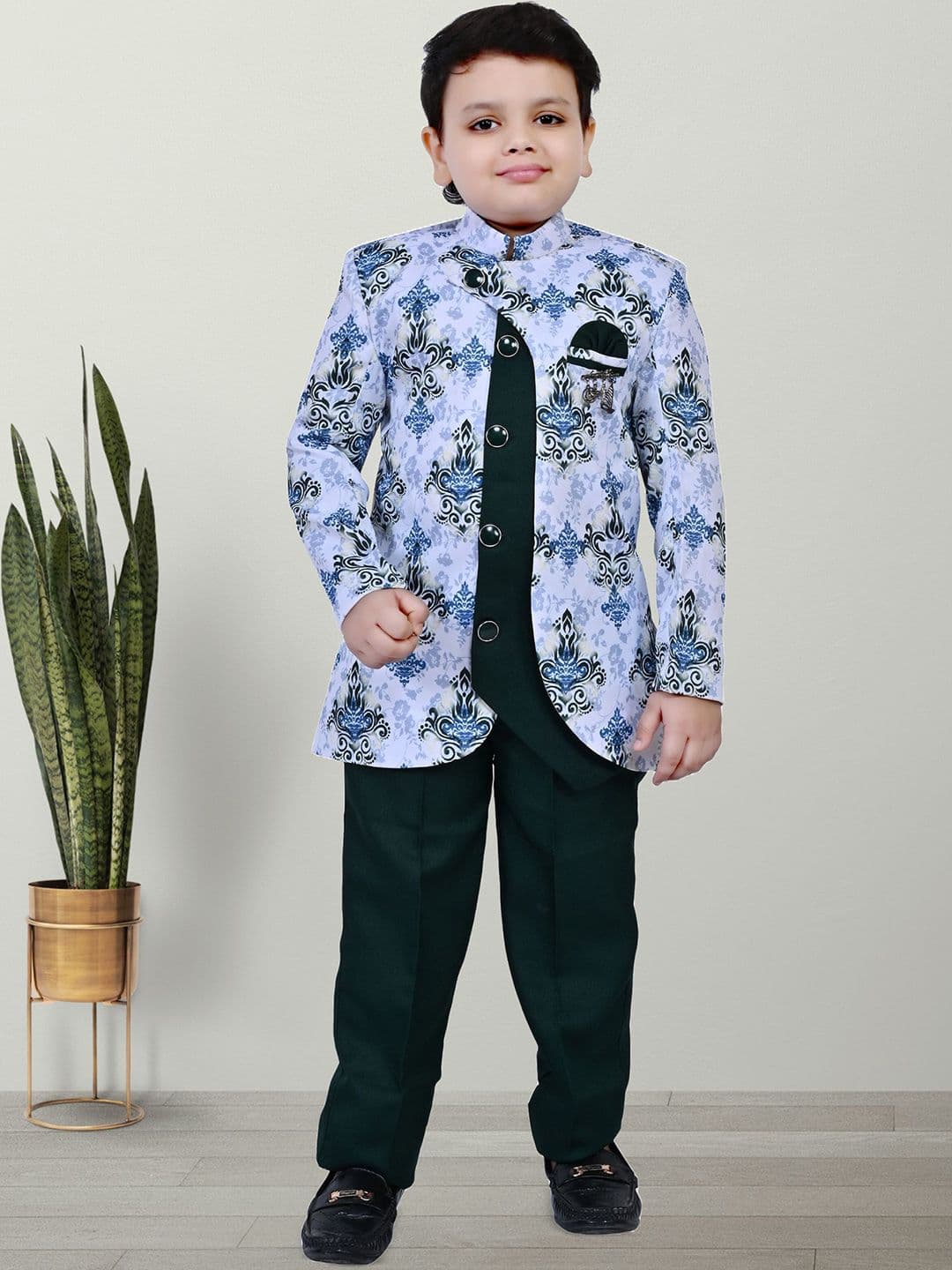 BAESD Boys Printed Sherwani Set - view 1