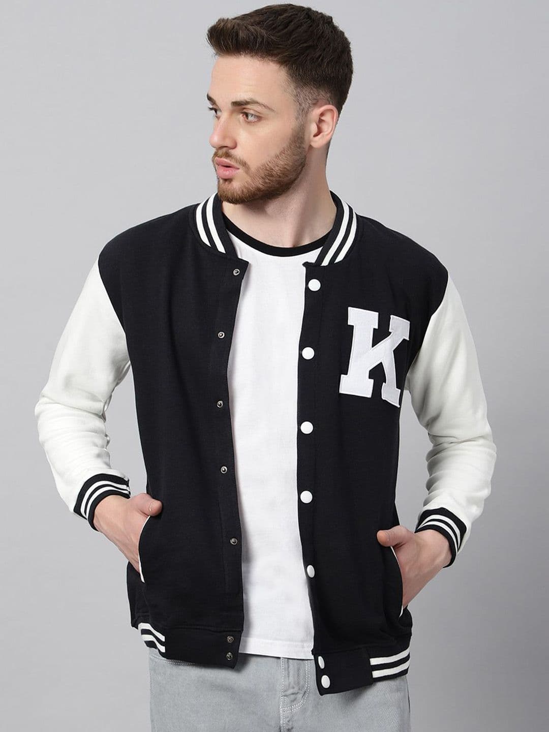 Be Savage Men Windcheater Outdoor Varsity Jacket with Embroidered - view 1