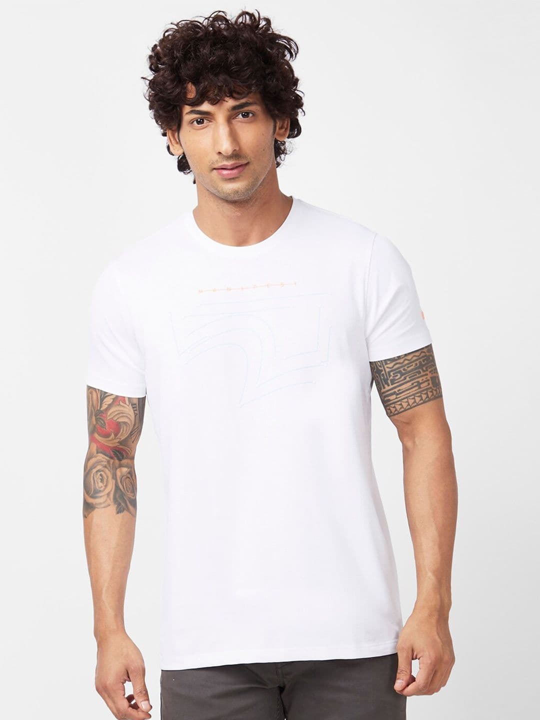 SPYKAR Round Neck Slim Fit Cotton Casual T-Shirt - view 1