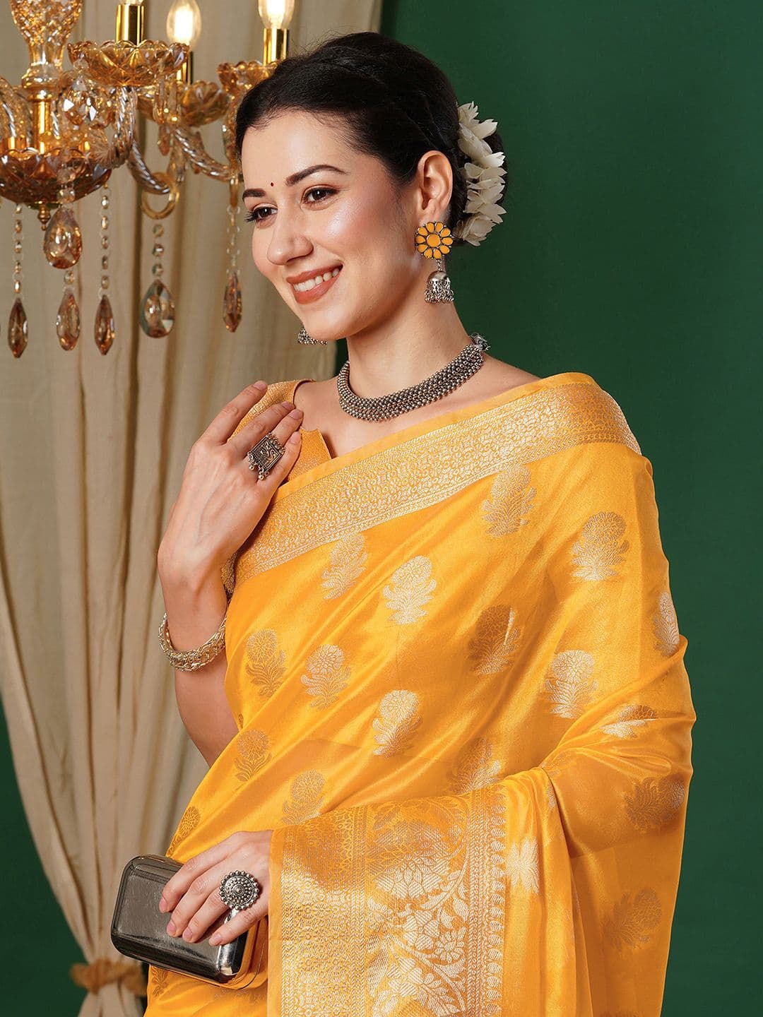 Mitera Ethnic Motifs Zari Designer Banarasi Saree - view 1
