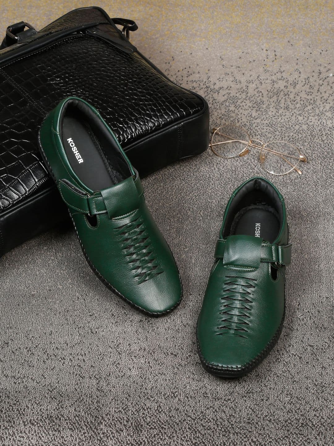 Kosher Men Synthetic Leather Shoe-Style Sandals - view 1
