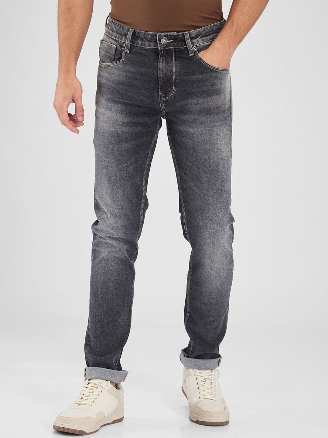 SPYKAR Men Skinny Fit Low-Rise Light Fade Stretchable Jeans - view 1