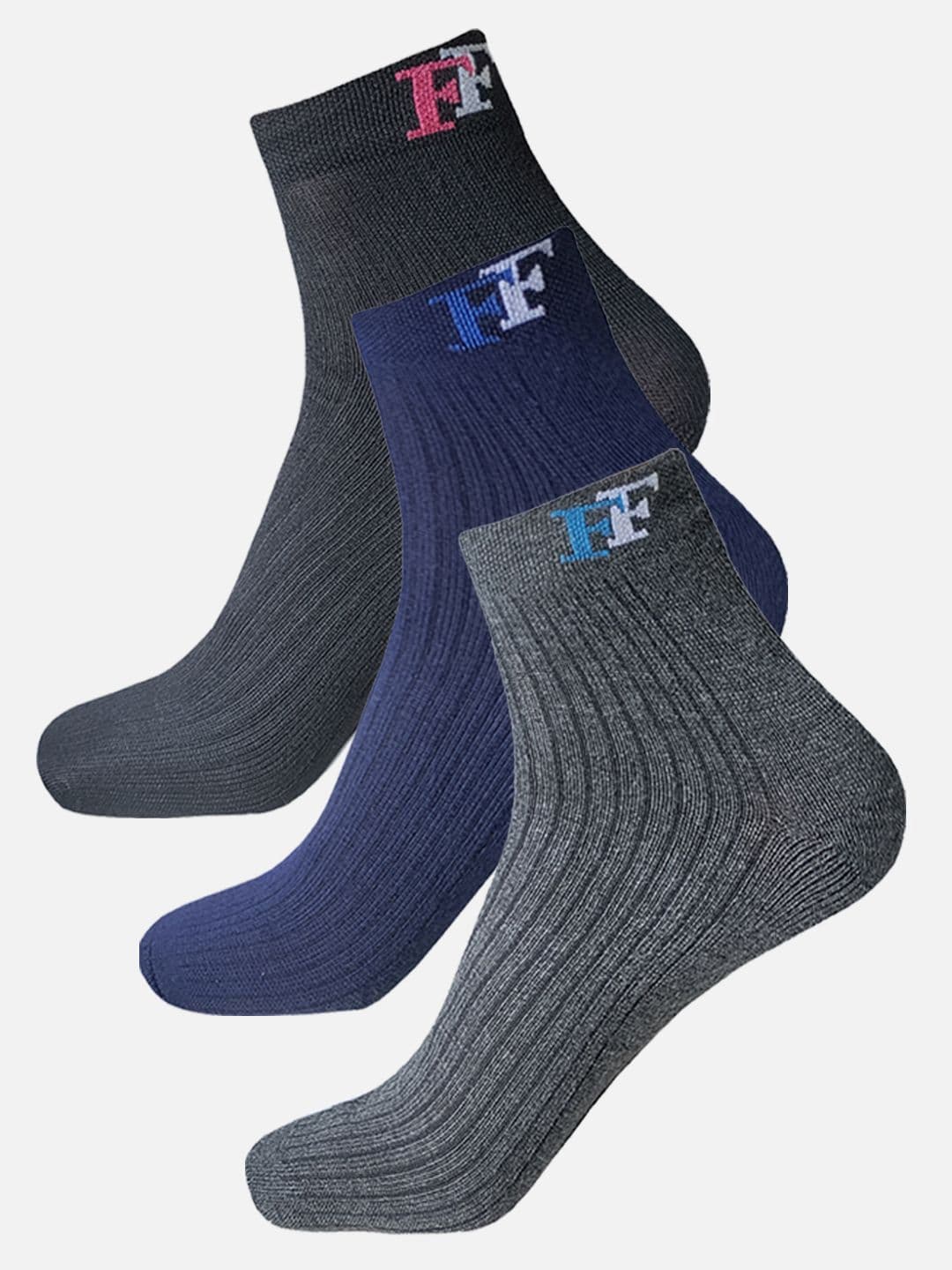FIMS Men Pack Of 3 Cotton Ankle-Length Socks - view 1
