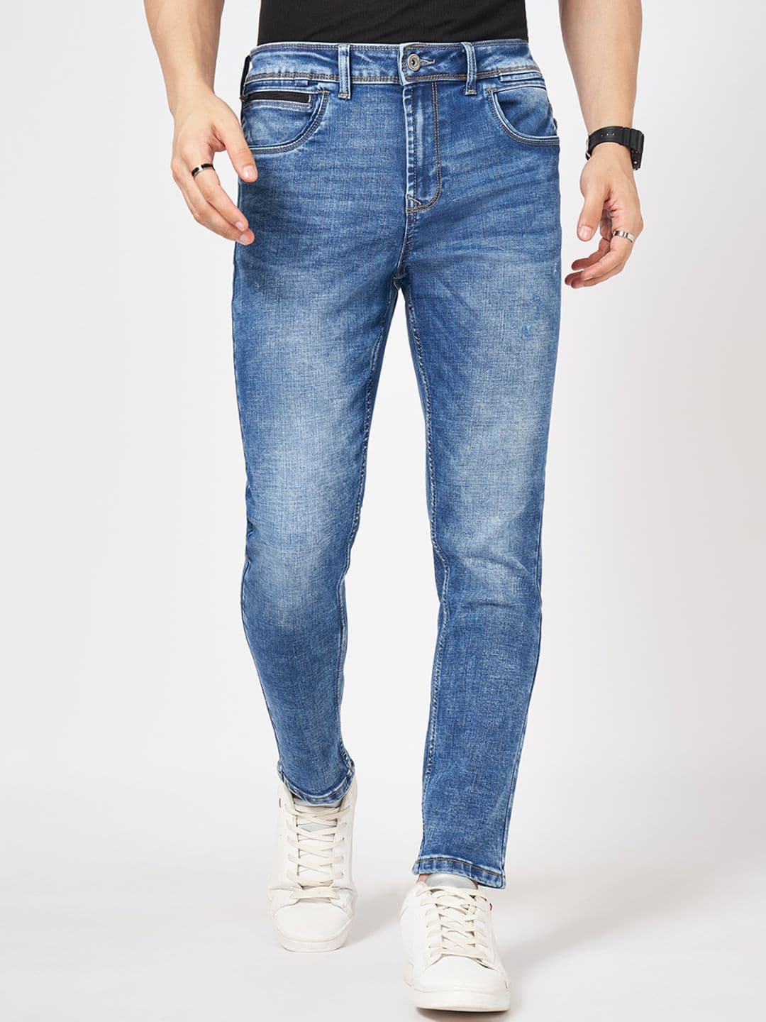 SF JEANS by Pantaloons Men Slim Fit Heavy Fade Jeans - view 1