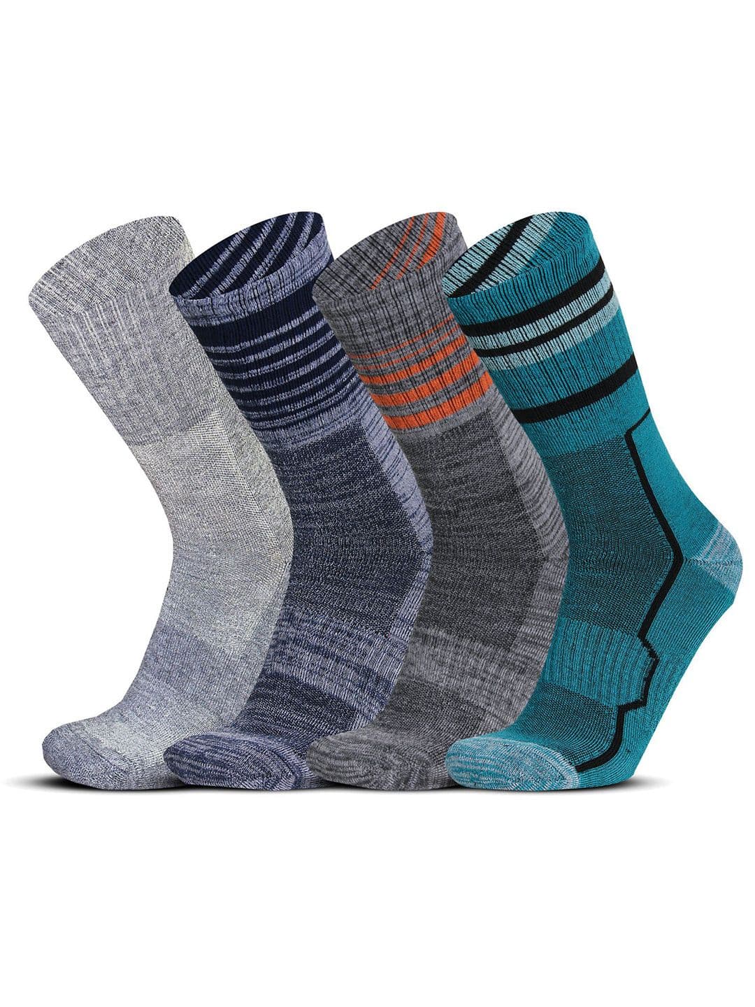 RC. ROYAL CLASS Pack Of 4 Woolen Thermal Patterned Calf-Length Socks - view 1