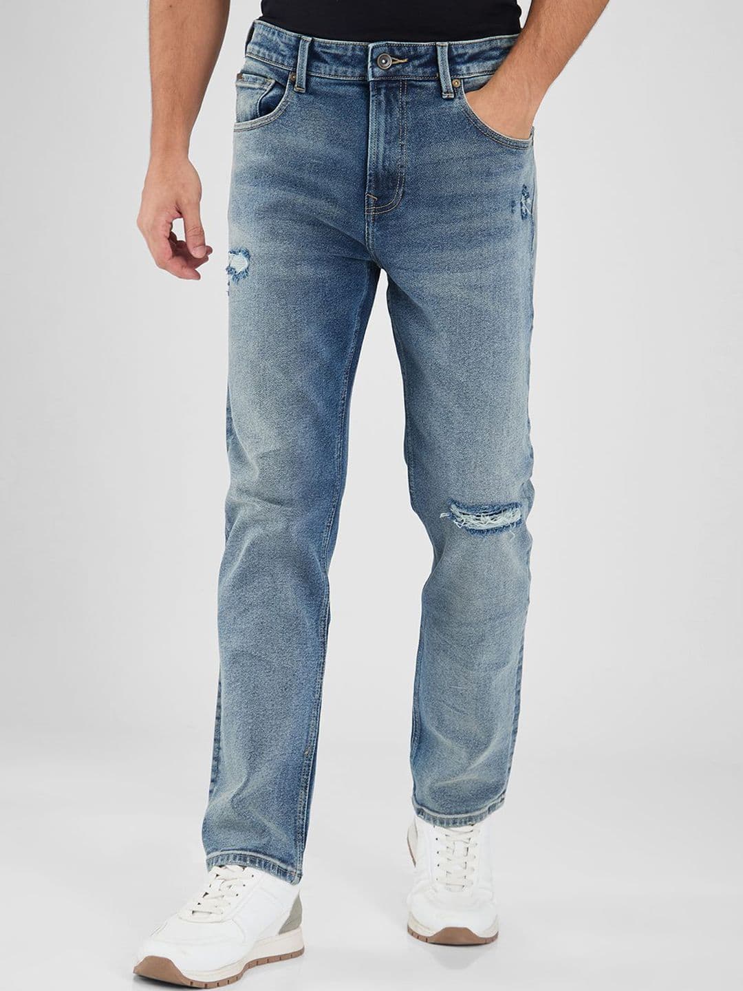 SPYKAR Men Comfort Fit Mildly Distressed Chico Fit Light Fade Jeans - view 1