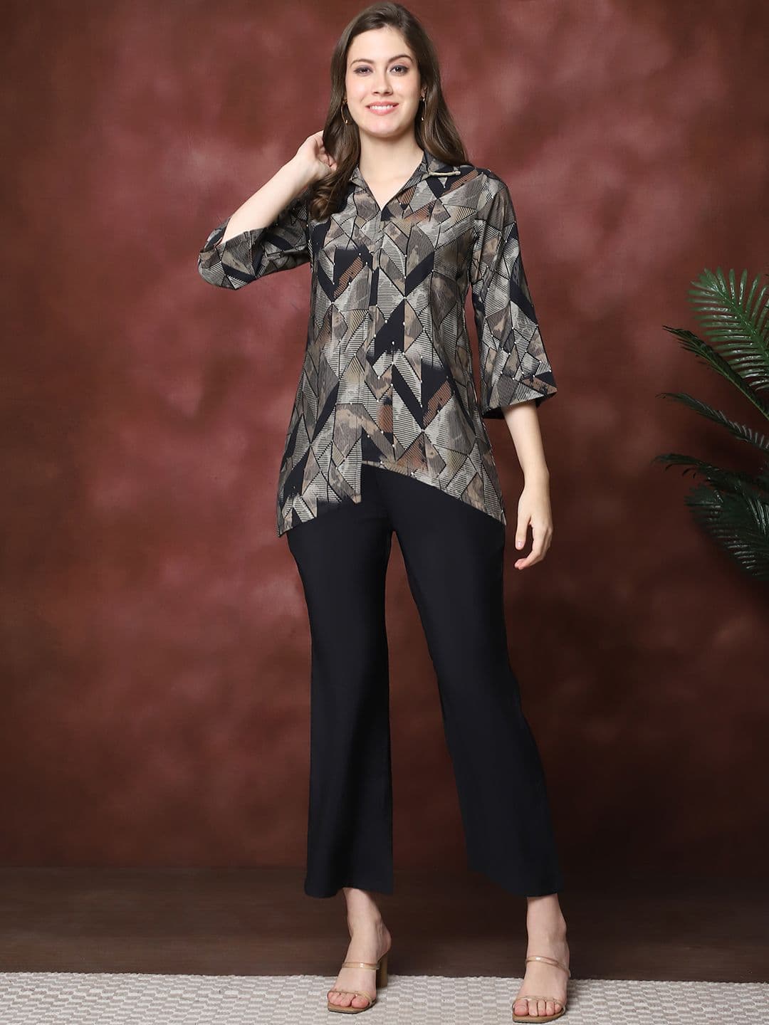 Claura Printed Tunic With Trousers - view 1
