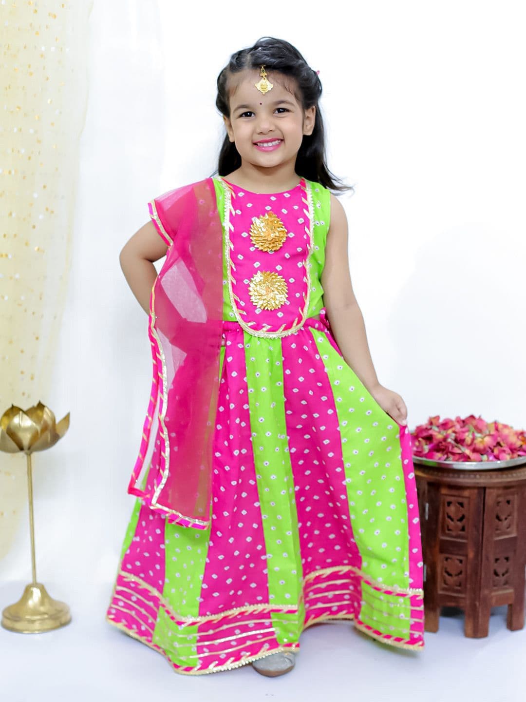 KID1 Girls Printed Ready to Wear Lehenga & Blouse With Dupatta - view 1