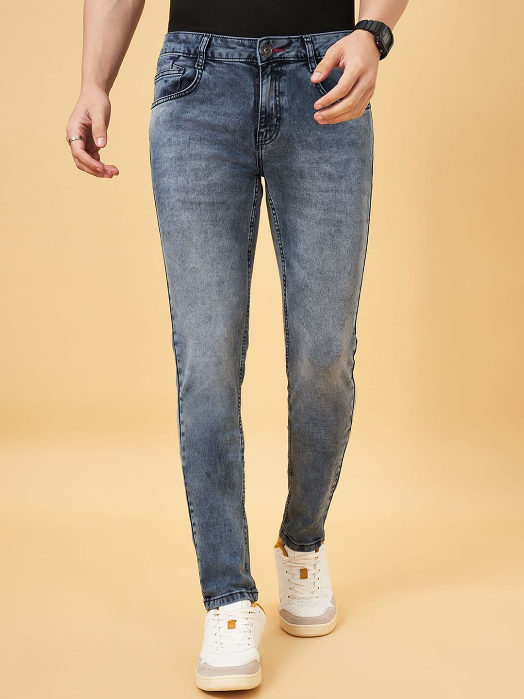 SF JEANS by Pantaloons Men Skinny Fit Heavy Fade Jeans - view 1