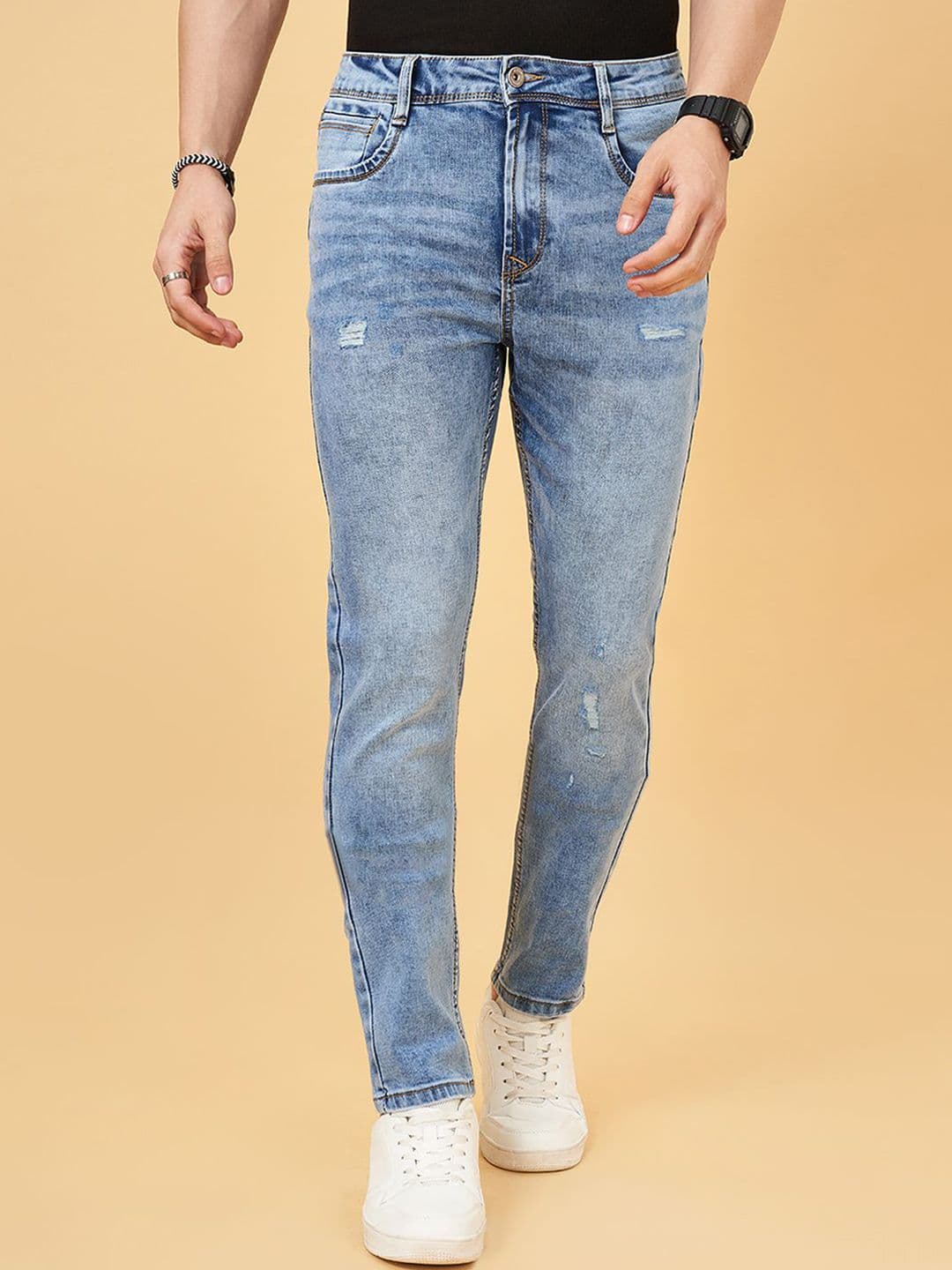 SF JEANS by Pantaloons Men Slim Fit Low Distress Heavy Fade Jeans - view 1