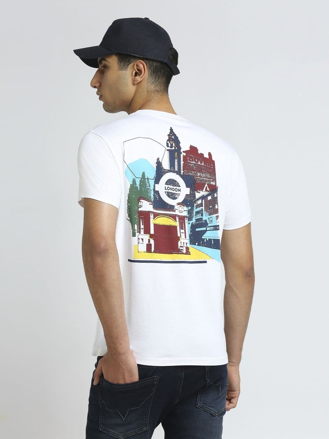 Pepe Jeans Men Graphic Printed Round Neck Cotton Slim Fit T-shirt - view 1
