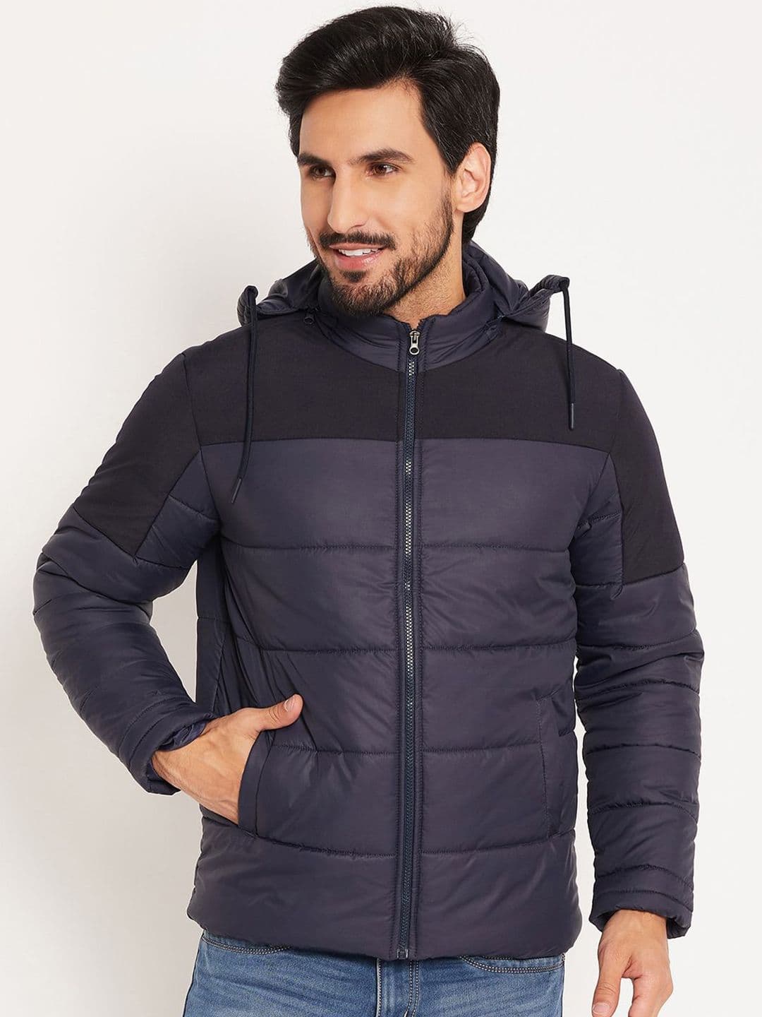 VERO AMORE Men Colourblocked Quilted Hooded Jacket - view 1