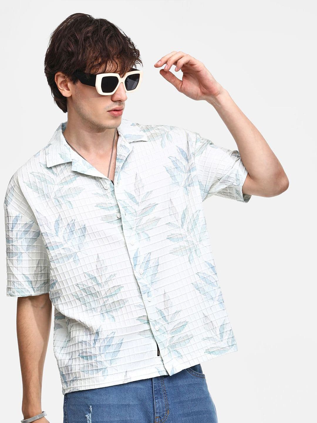 CAHOOT Men Comfort Cuban Collar Abstract Printed Oversized Casual Shirt - view 1