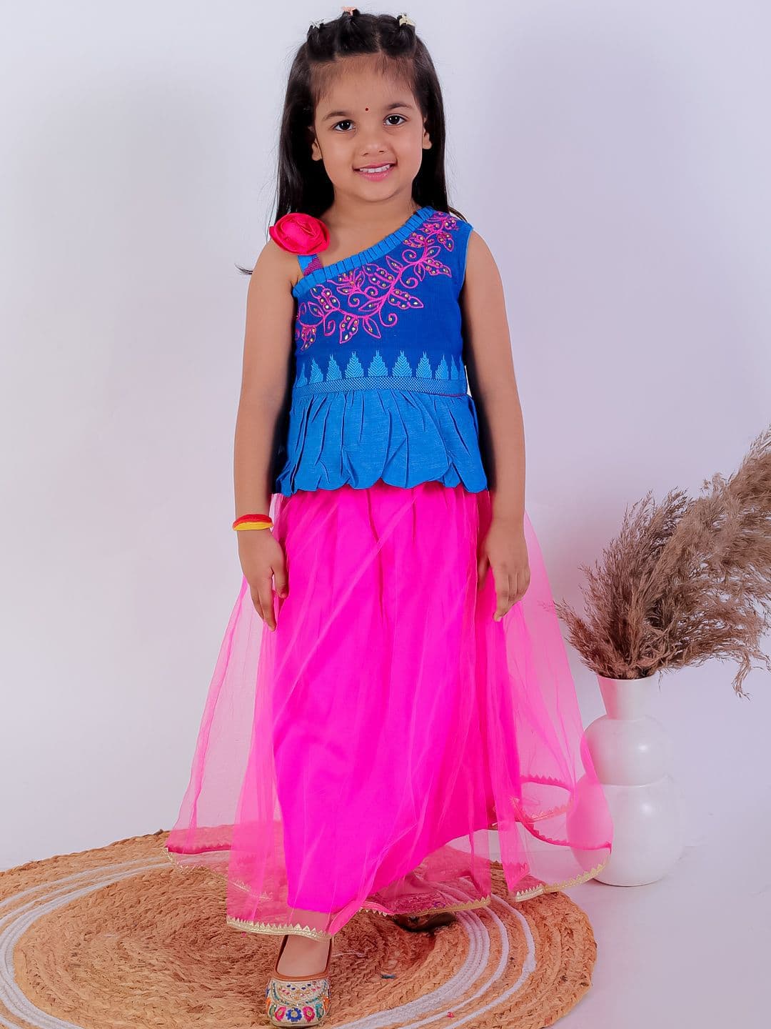 Twisha Girls Embroidered Thread Work Ready to Wear Lehenga & Top - view 1