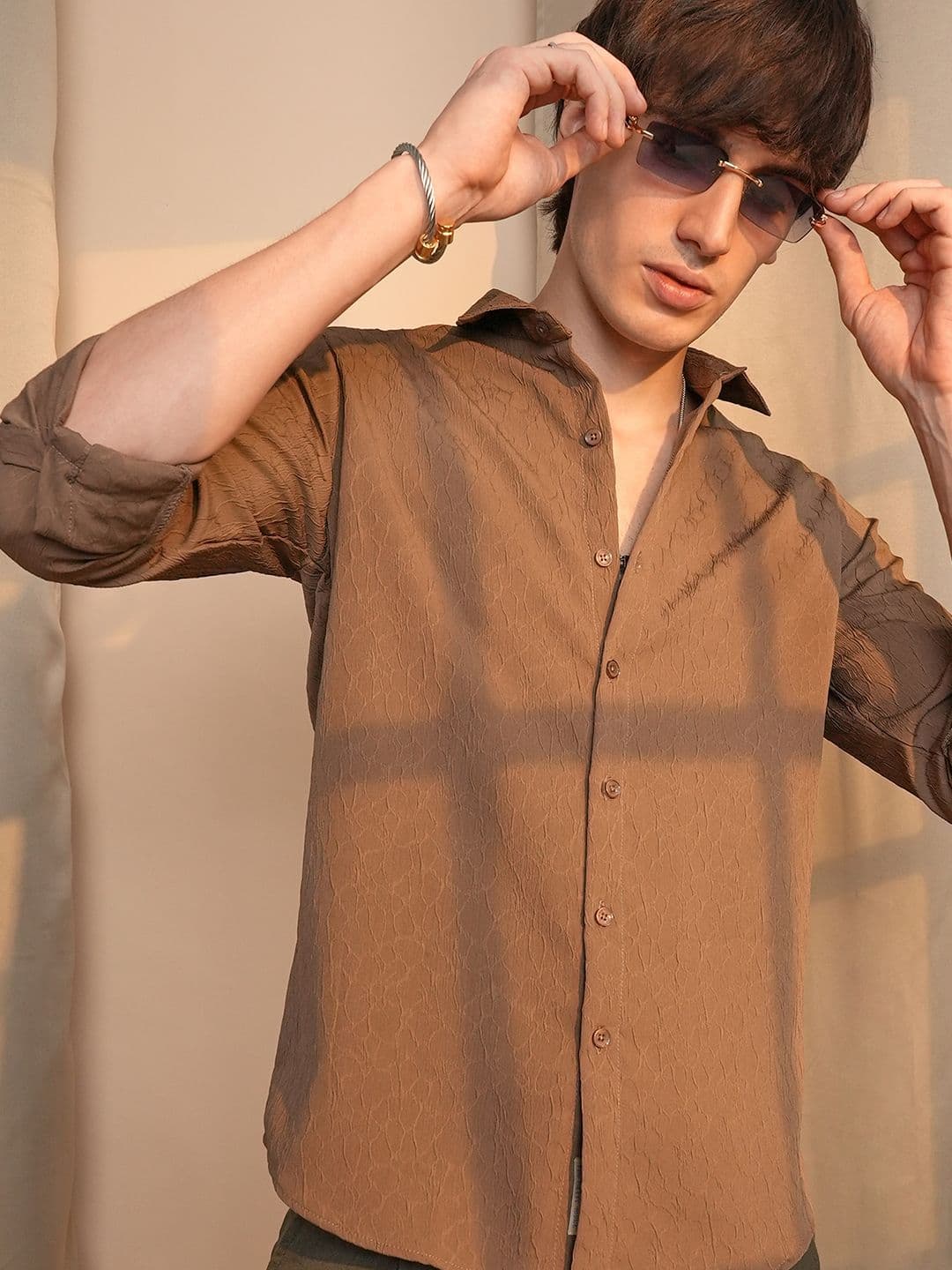 CAHOOT Men Comfort Spread Collar Solid Casual Shirt - view 1