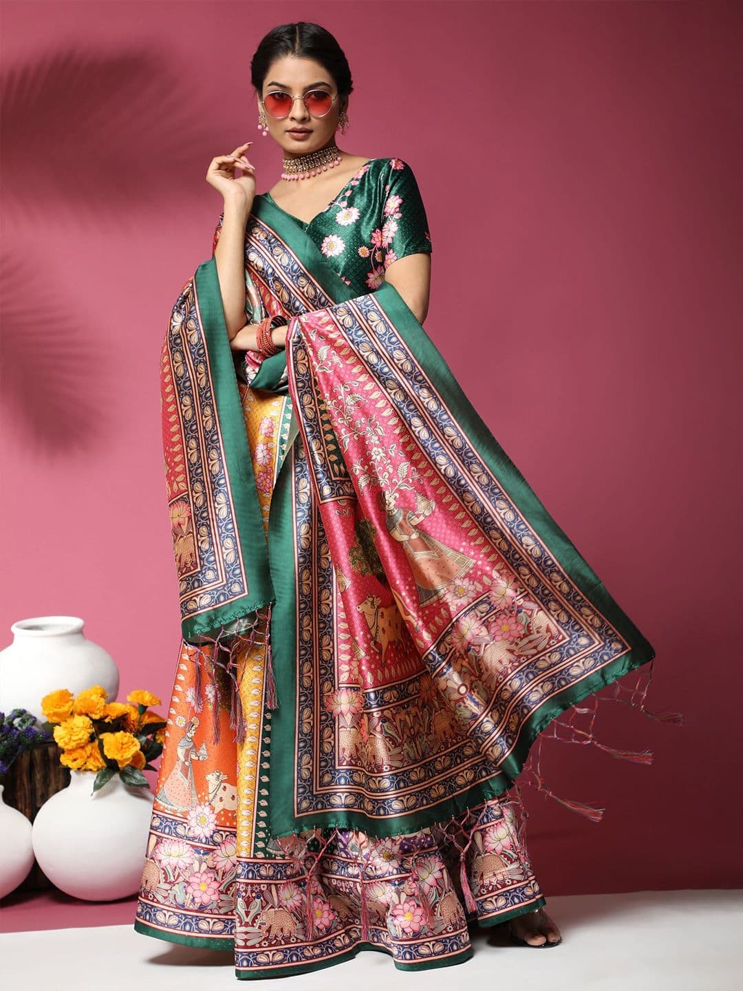 Kaizen TEXO FAB Digital Printed Semi-Stitched Lehenga & Unstitched Blouse With Dupatta - view 1