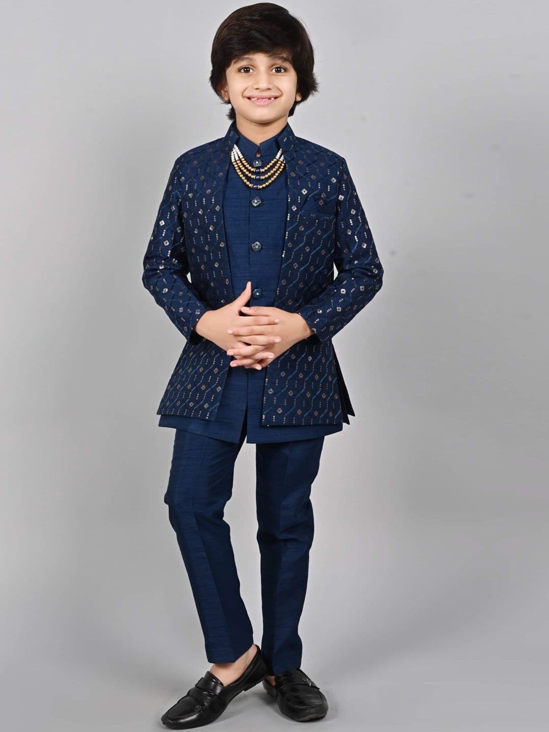 ahhaaaa Boys Printed Sherwani Set