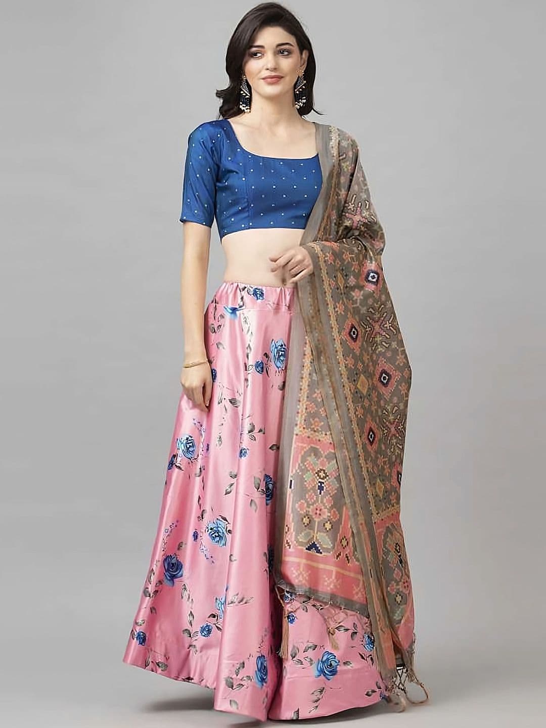 Kaizen TEXO FAB Printed Semi-Stitched Lehenga & Unstitched Blouse With Dupatta - view 1