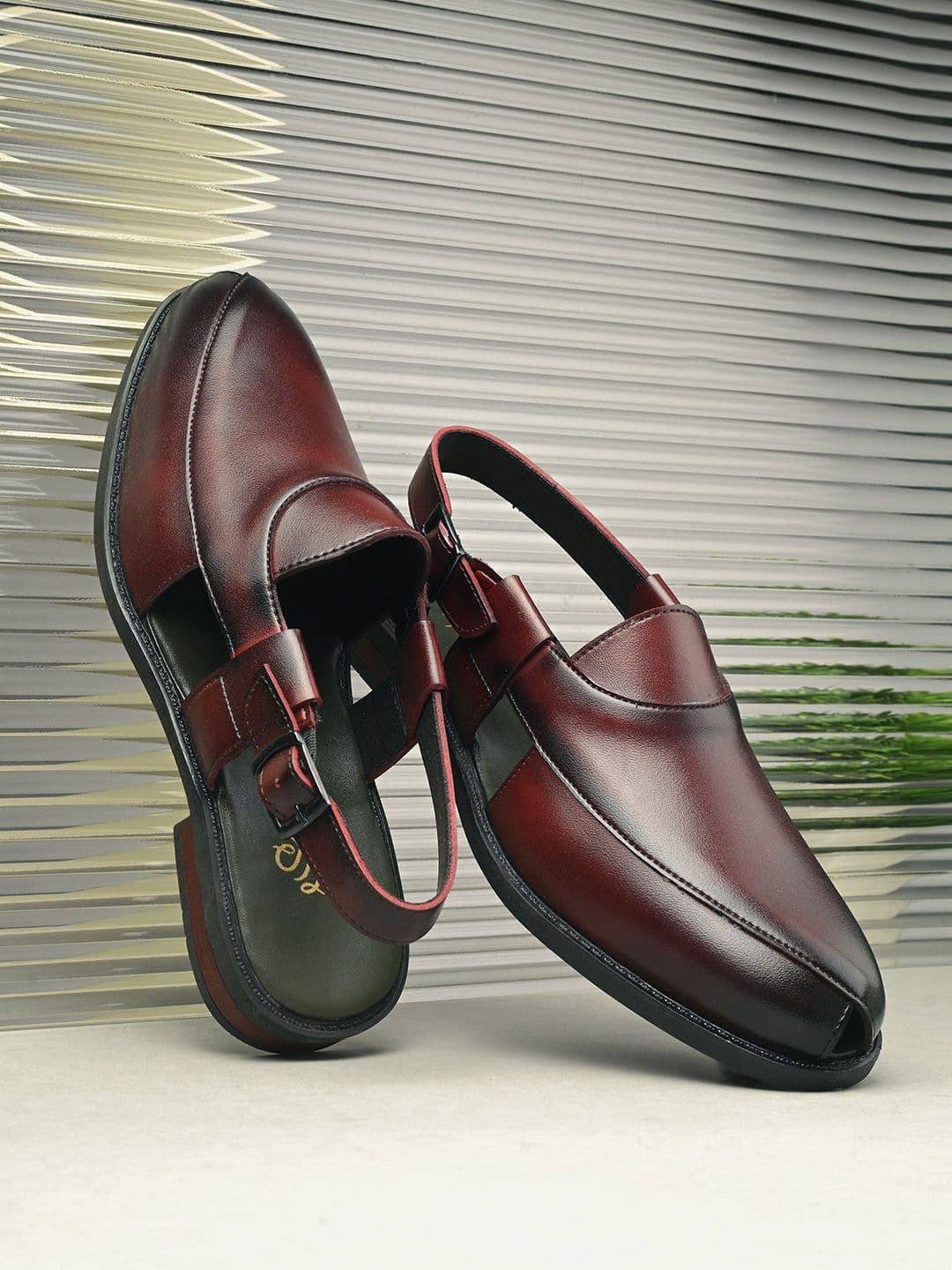 House of Pataudi Men Textured Shoe Style Sandals - view 1