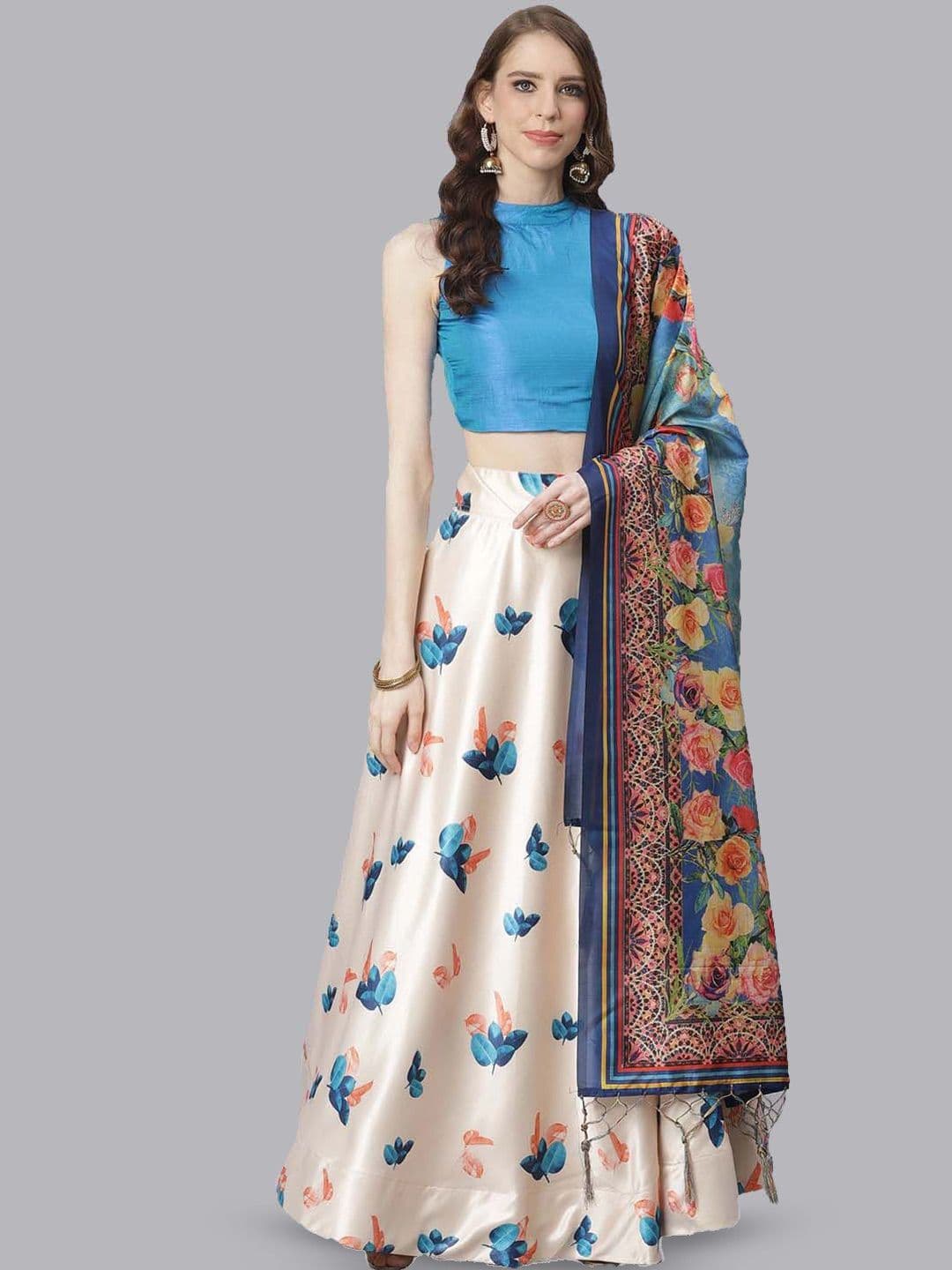 Kaizen TEXO FAB Floral Printed Semi-Stitched Lehenga & Unstitched Blouse With Dupatta - view 1