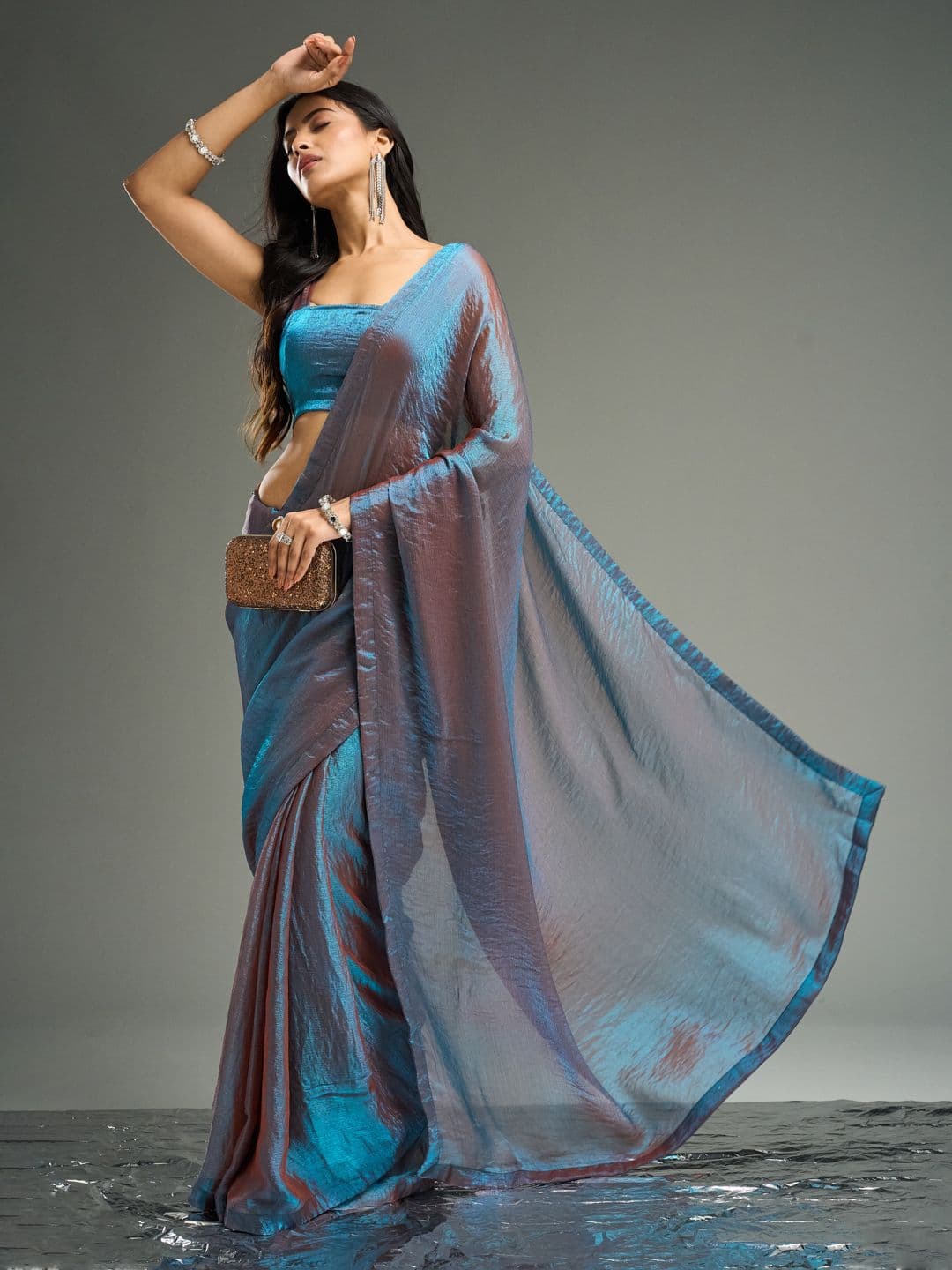 kasee Embellished Silk Blend Saree - view 1